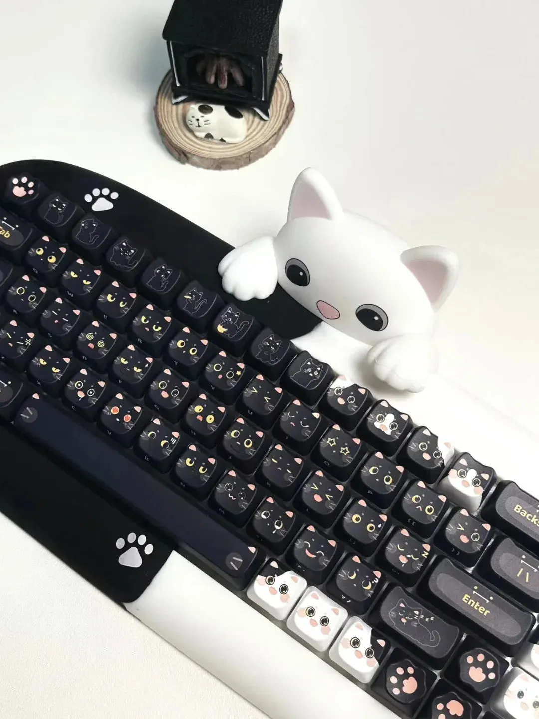 Cute Mocha Mao Cat Shape 108 KEYCAPS