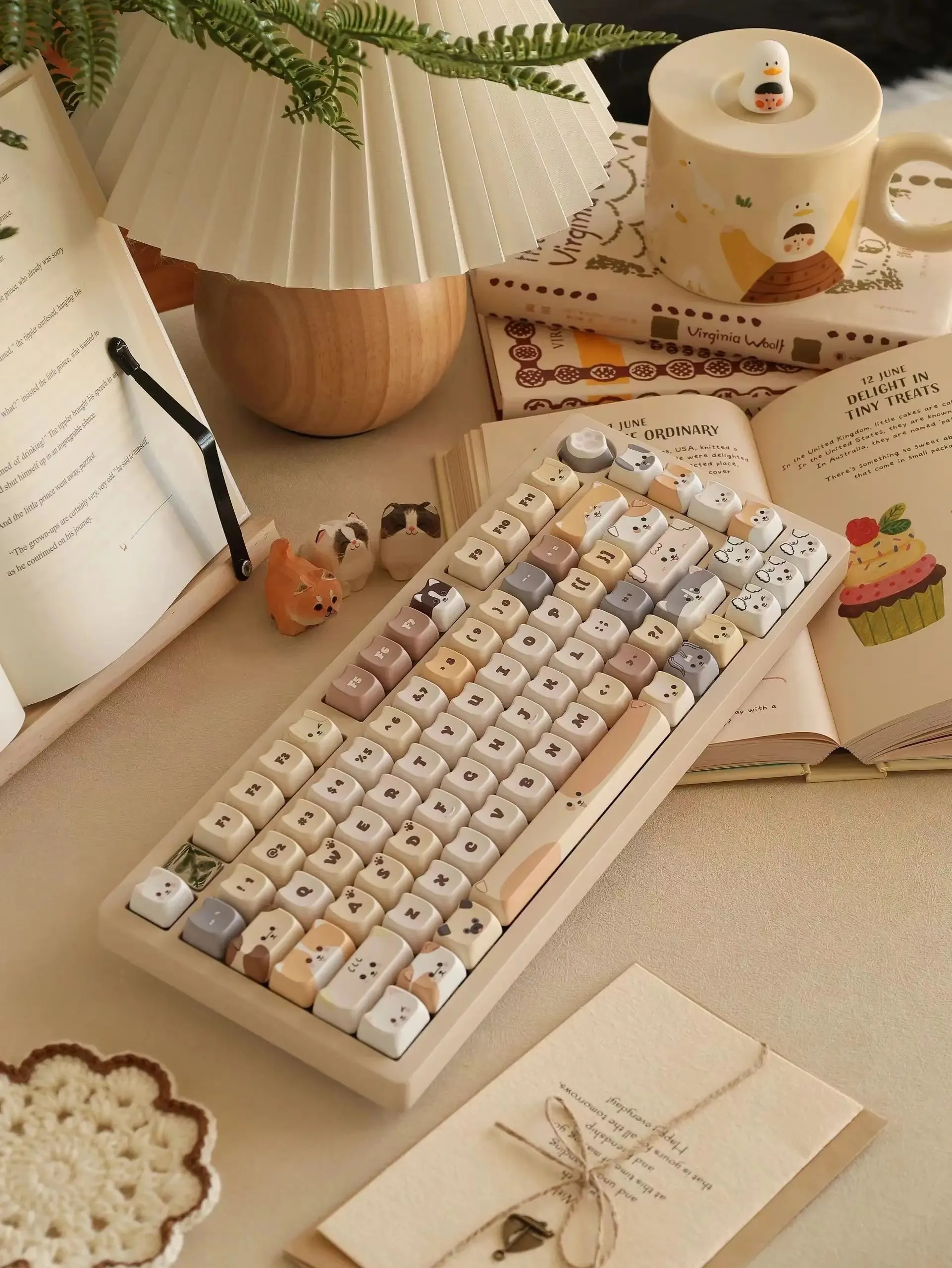 Cute Mocha Mao Cat Shape 108 KEYCAPS