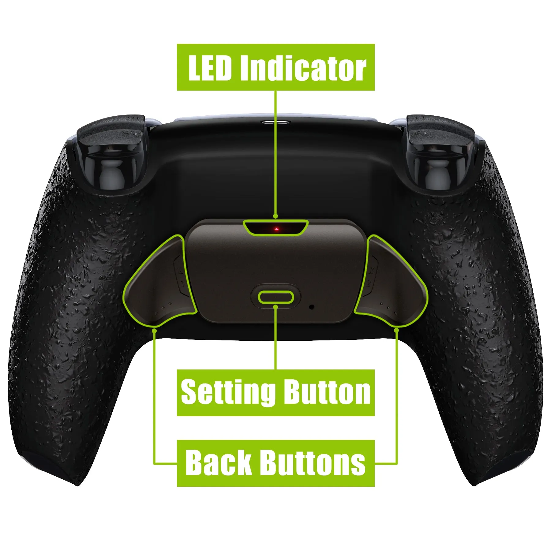 eXtremeRate Black Real Metal Buttons (RMB) Version RISE 2.0 Remap Kit for PS5 Controller BDM-010/020 - Textured Black - XPFJ7002
