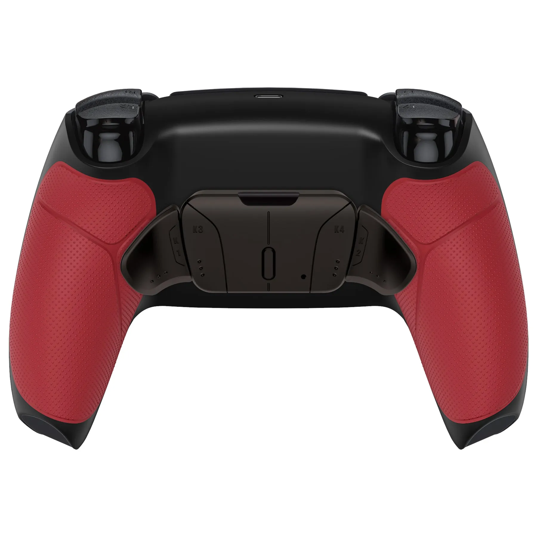eXtremeRate Black Real Metal Buttons (RMB) Version RISE4 Remap Kit for PS5 Controller BDM-010/020 - Rubberized Red - YPFJ7004
