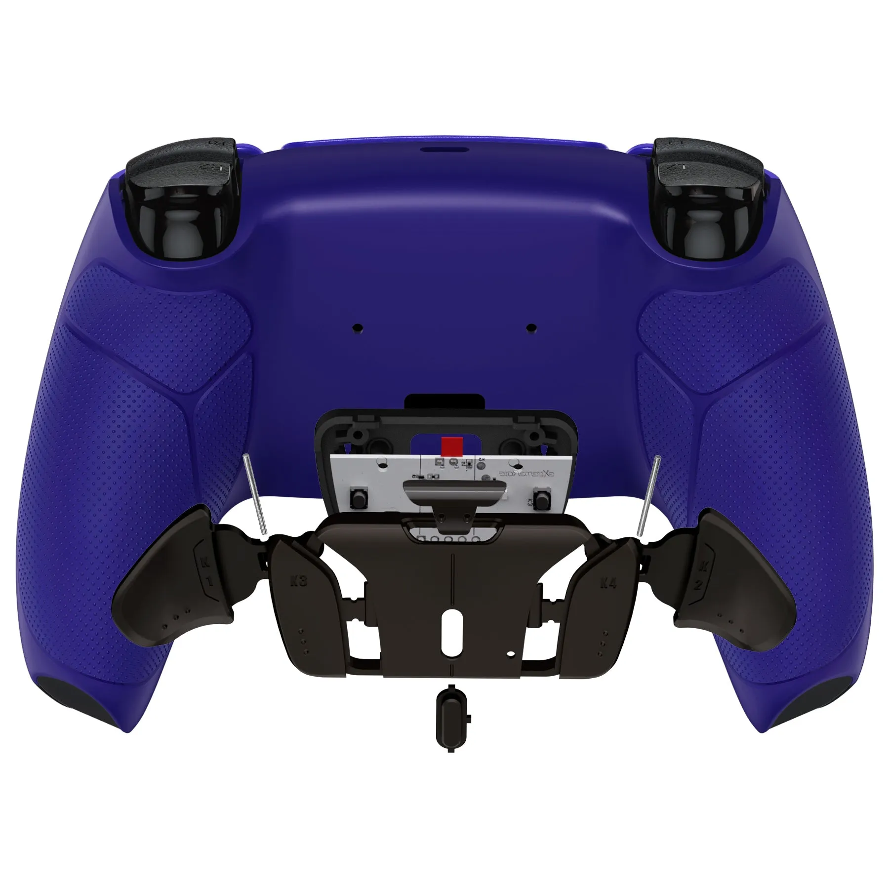 eXtremeRate Black Real Metal Buttons (RMB) Version RISE4 V3 Remap Kit for PS5 Controller BDM-030/040/050 - Rubberized Cobalt Blue - YPFJ7016G4