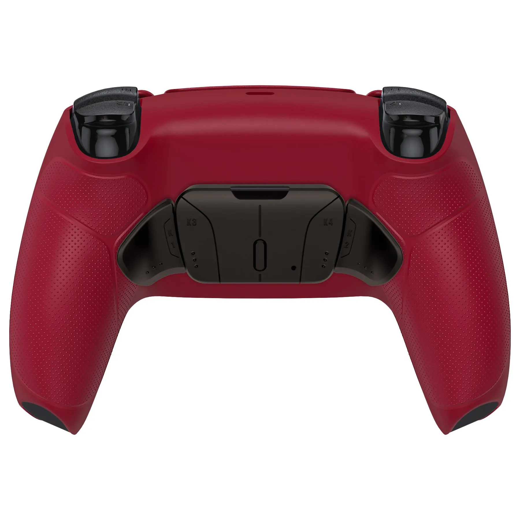 eXtremeRate Black Real Metal Buttons (RMB) Version RISE4 V3 Remap Kit for PS5 Controller BDM-030/040/050 - Rubberized Volcanic Red - YPFJ7015G4
