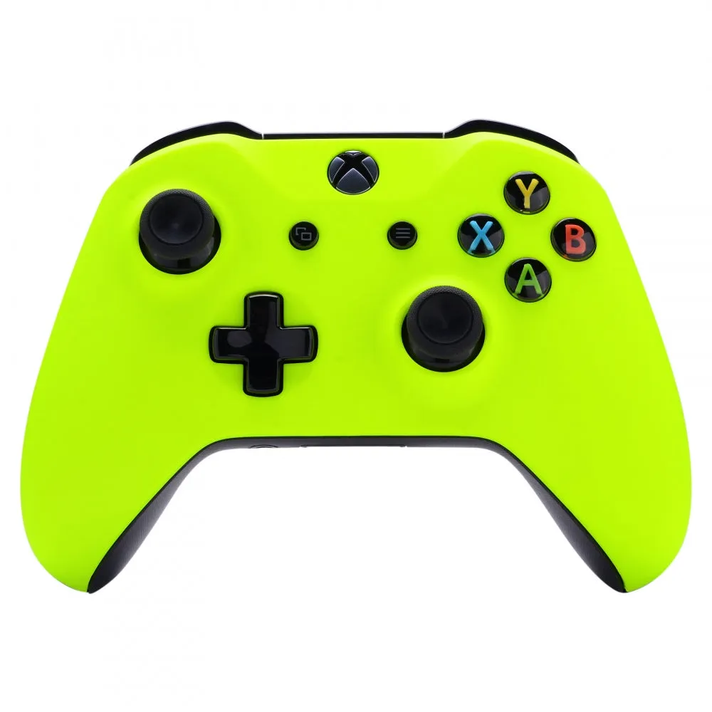 eXtremeRate Lime Yellow Soft Touch Top Housing Shell Faceplate for Microsoft Xbox One S X Game Controller - SXOFP17