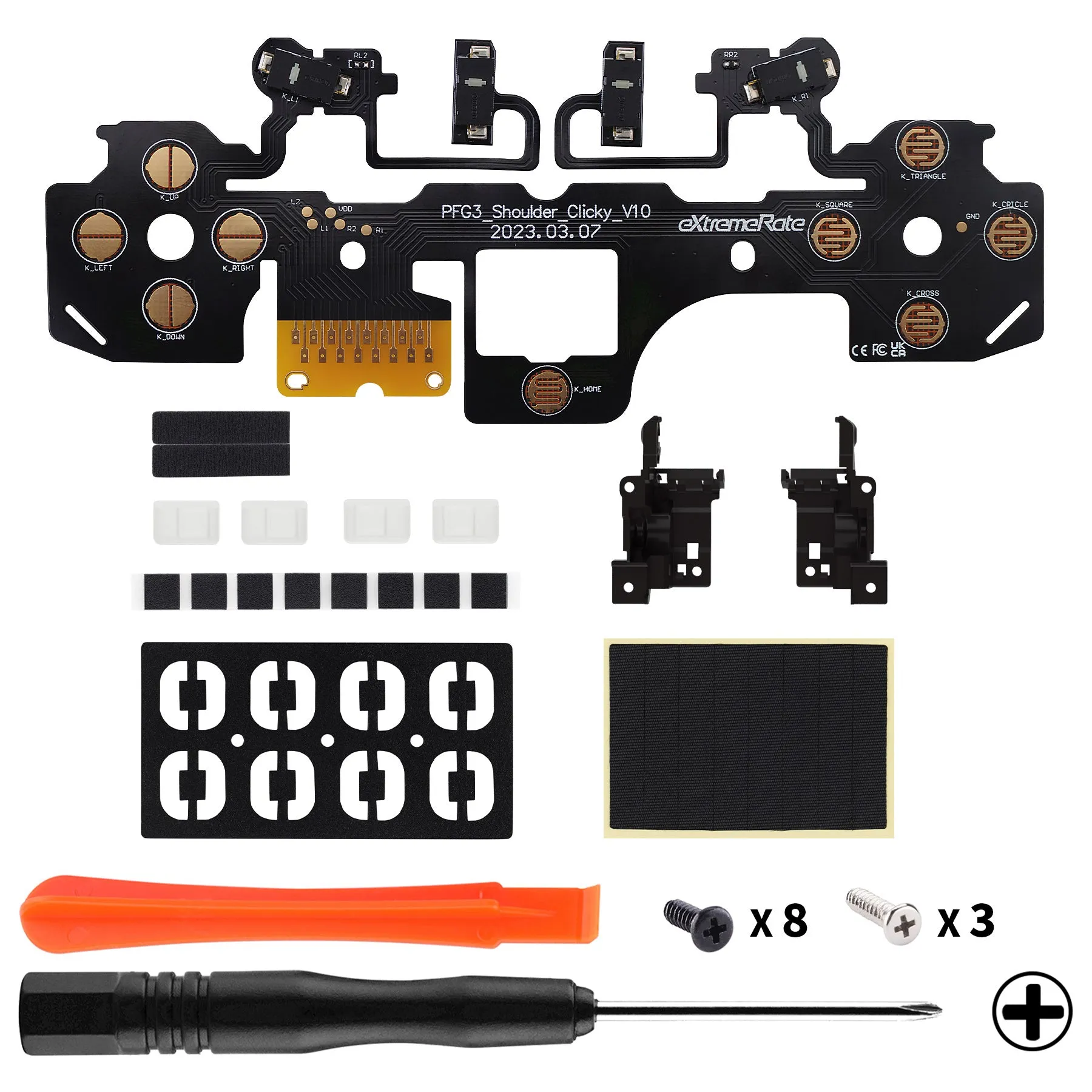 eXtremeRate Micro Switch - Strong Version Clicky Hair Trigger Kit for PS5 Controller Shoulder Buttons, Ergonomic Micro Switch Bumper Trigger Buttons Mouse Click for PS5 Controller BDM-030 - PFMD010