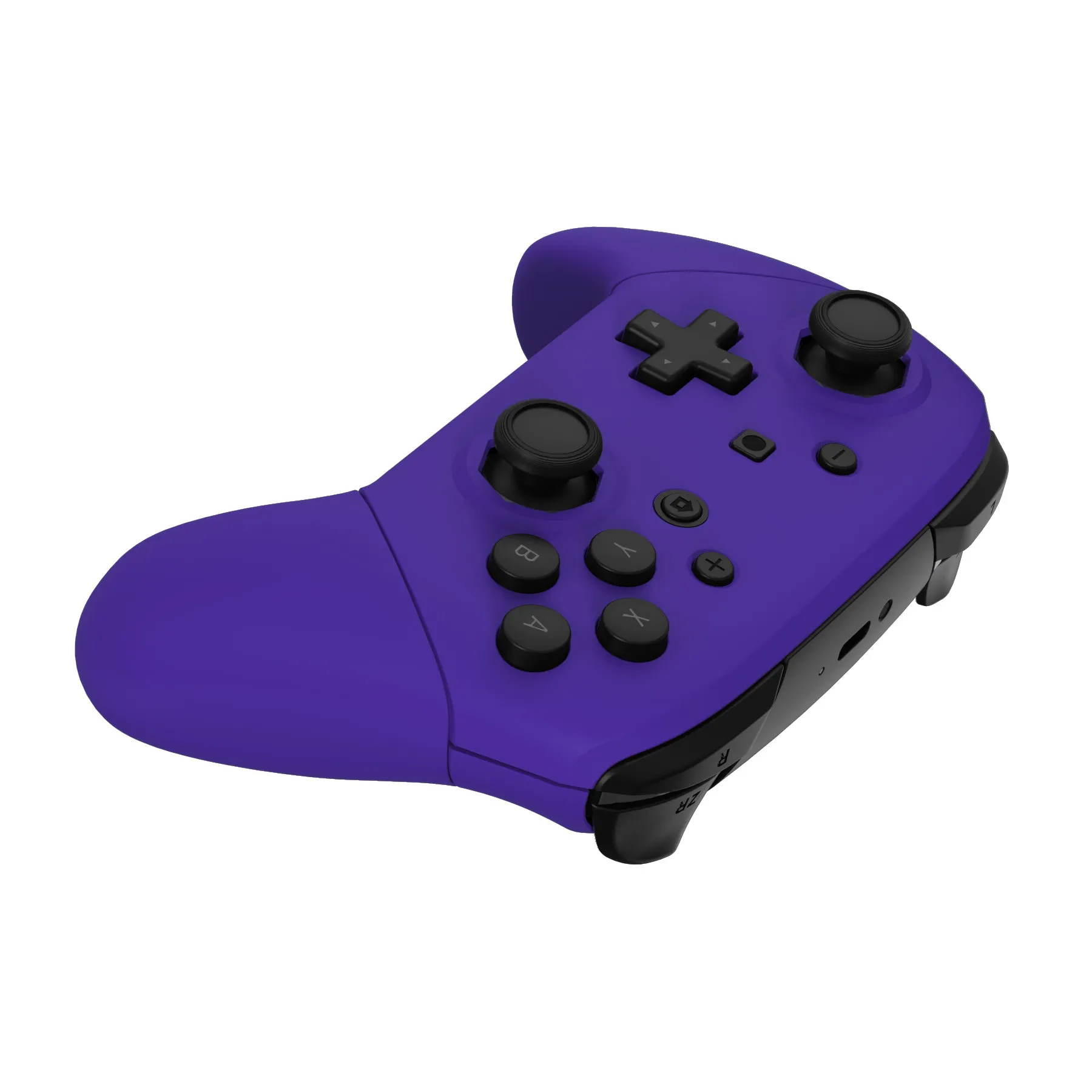 eXtremeRate Purple Faceplate Backplate Handles Cover, Octagonal Gated Sticks Design DIY Replacement Grip Housing Shell for NS Switch Pro Controller - Controller NOT Included - FRE613