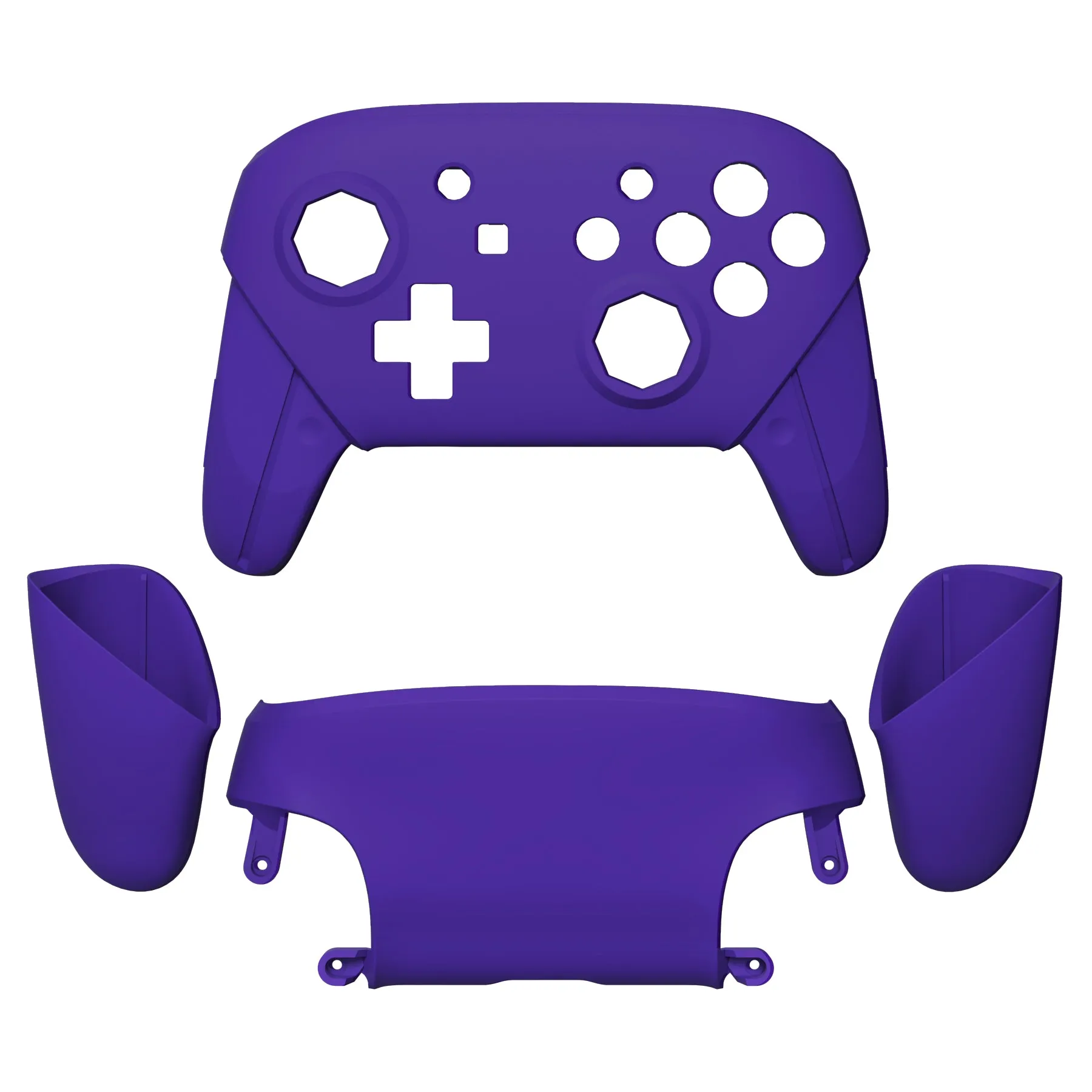 eXtremeRate Purple Faceplate Backplate Handles Cover, Octagonal Gated Sticks Design DIY Replacement Grip Housing Shell for NS Switch Pro Controller - Controller NOT Included - FRE613