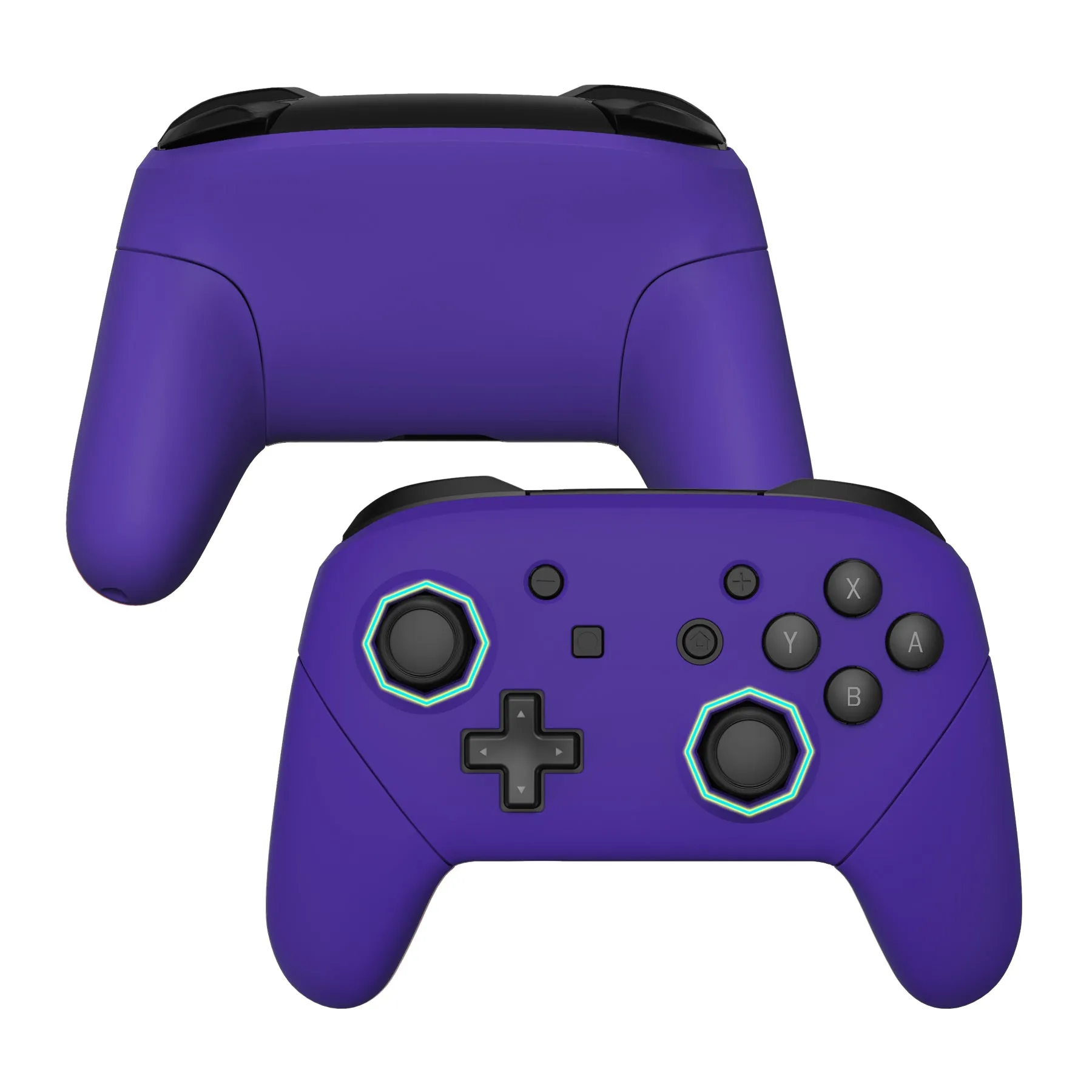 eXtremeRate Purple Faceplate Backplate Handles Cover, Octagonal Gated Sticks Design DIY Replacement Grip Housing Shell for NS Switch Pro Controller - Controller NOT Included - FRE613