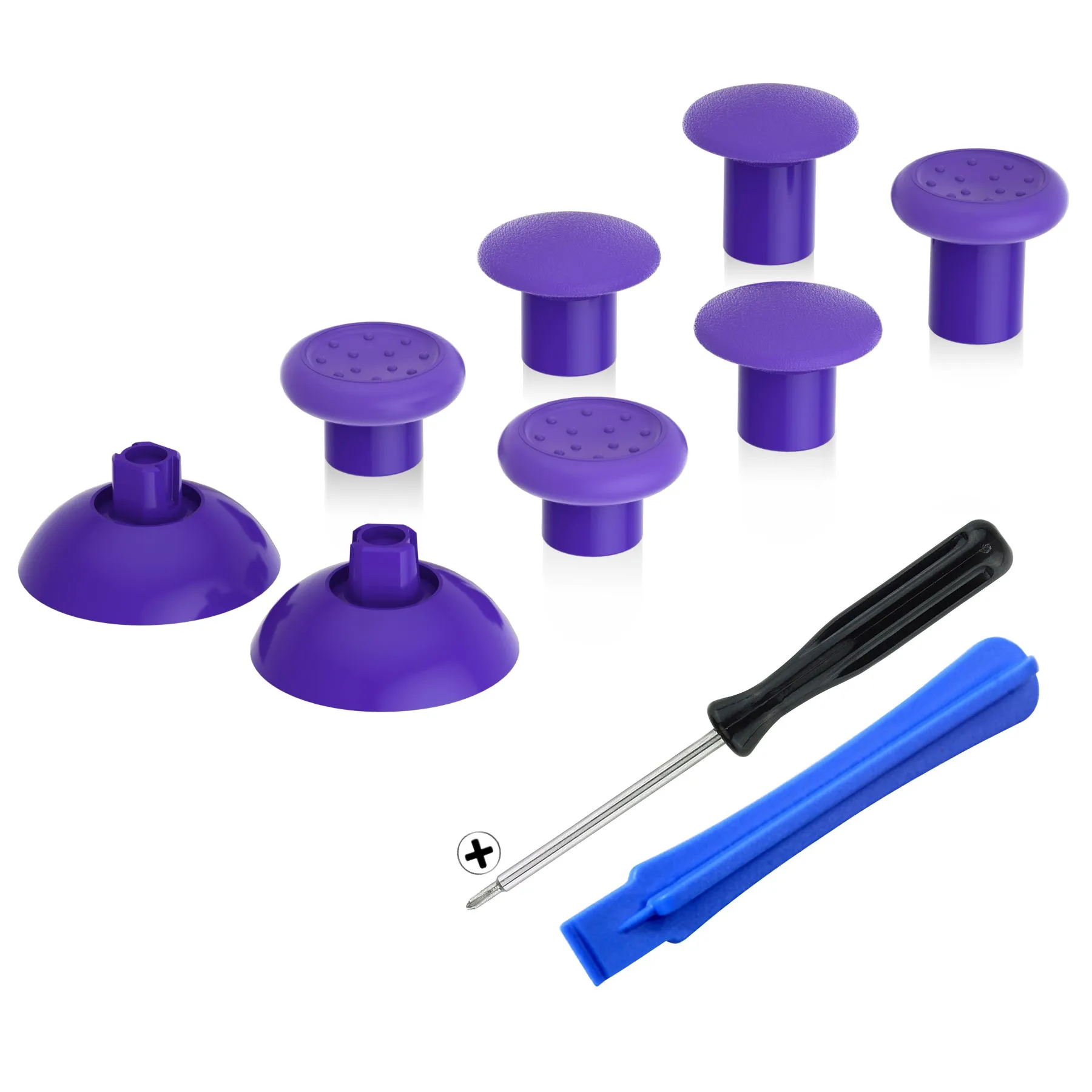eXtremeRate Purple ThumbsGear Interchangeable Ergonomic Thumbstick for PS5 Controller, for PS4 All Model Controller - 3 Height Domed and Concave Grips Adjustable Joystick - P4J1115