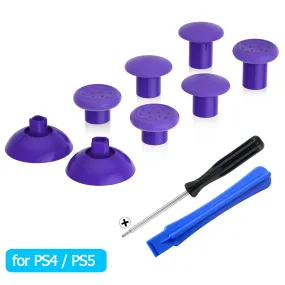 eXtremeRate Purple ThumbsGear Interchangeable Ergonomic Thumbstick for PS5 Controller, for PS4 All Model Controller - 3 Height Domed and Concave Grips Adjustable Joystick - P4J1115