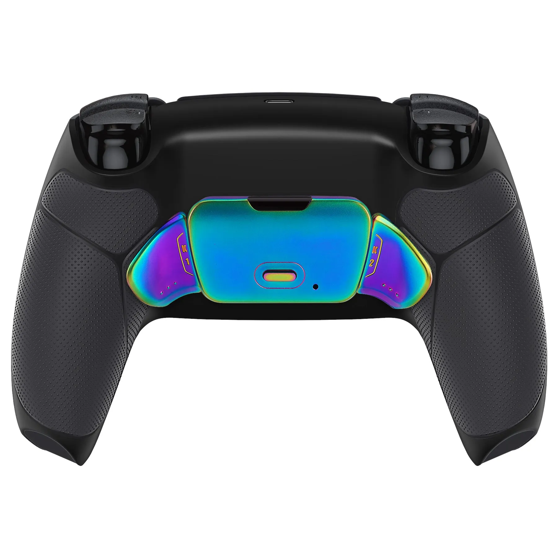 eXtremeRate Rainbow Aura Blue & Purple Real Metal Buttons (RMB) Version RISE 2.0 Remap Kit for PS5 Controller BDM-010/020 - Rubberized Black - XPFJ7011