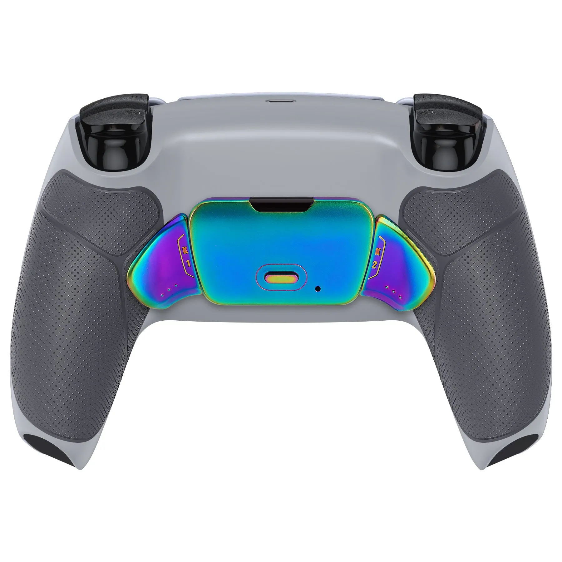 eXtremeRate Rainbow Aura Blue & Purple Real Metal Buttons (RMB) Version RISE 2.0 Remap Kit for PS5 Controller BDM-010/020 - Rubberized New Hope Gray & Classic Gray - XPFJ7013