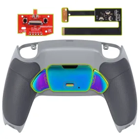 eXtremeRate Rainbow Aura Blue & Purple Real Metal Buttons (RMB) Version RISE 2.0 Remap Kit for PS5 Controller BDM-010/020 - Rubberized New Hope Gray & Classic Gray - XPFJ7013