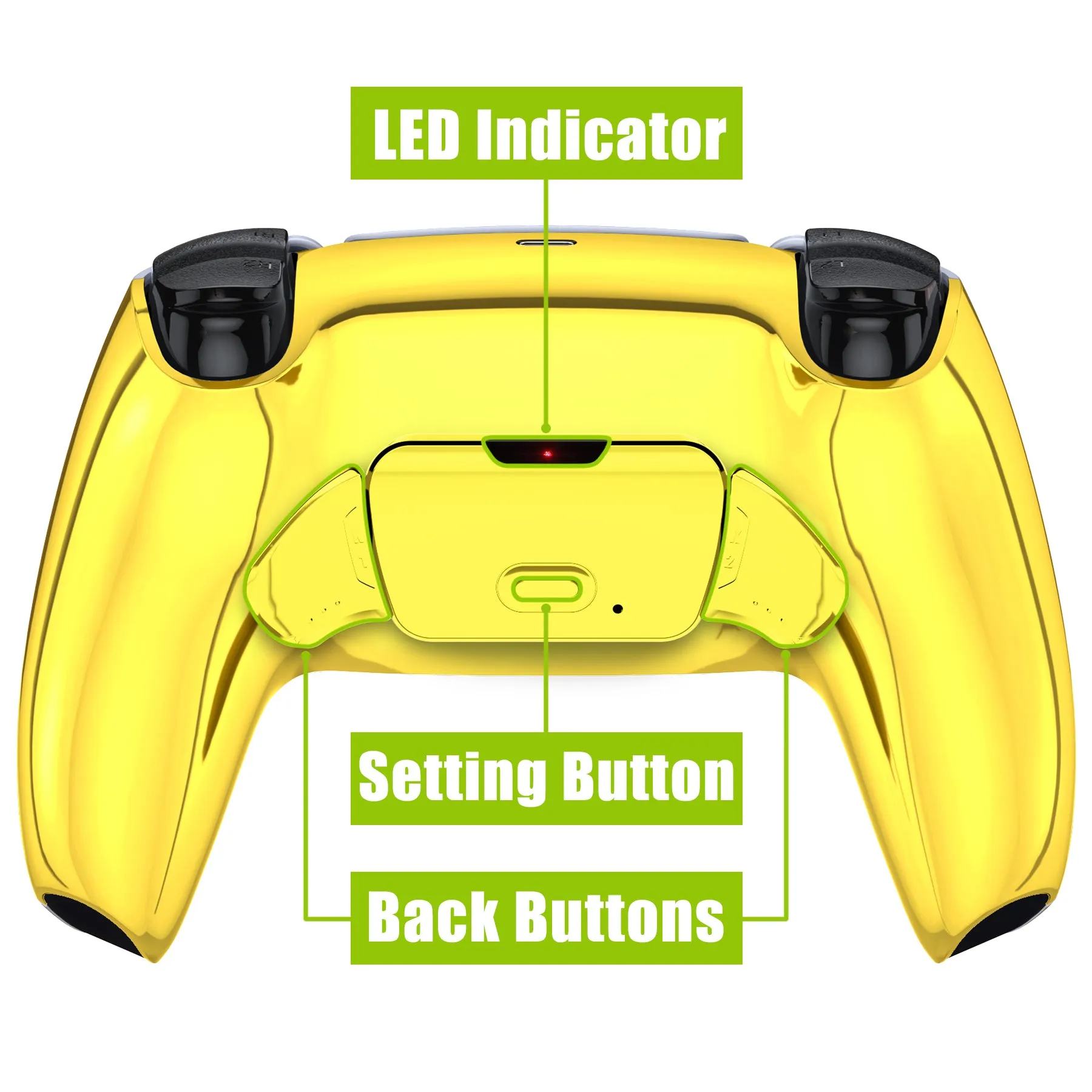 eXtremeRate Remappable Rise 2.0 Remap Kit for PS5 Controller BDM-010/020 - Chrome Gold - XPFD4001G2