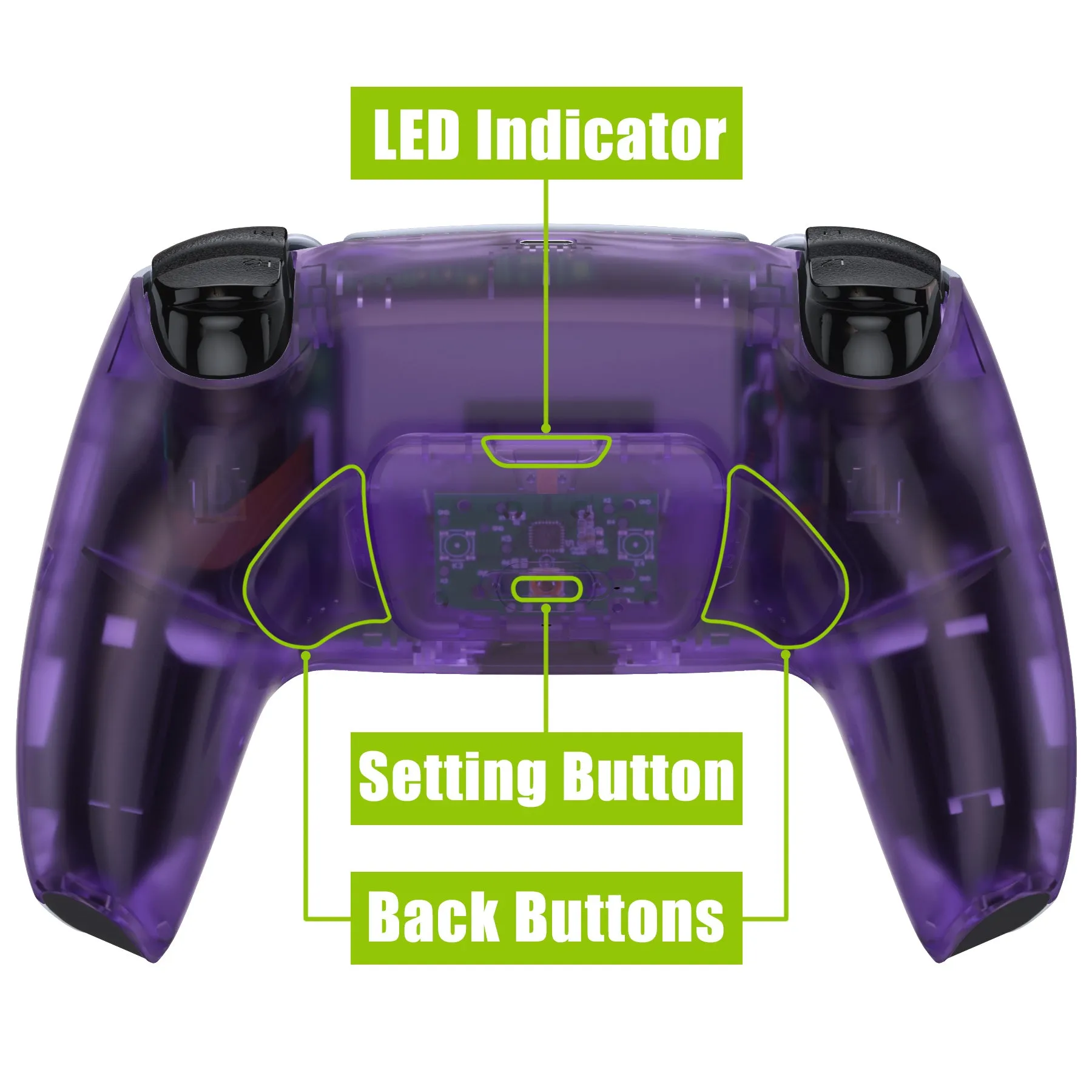 eXtremeRate Remappable Rise 2.0 Remap Kit for PS5 Controller BDM-010/020 - Clear Atomic Purple - XPFM5002G2