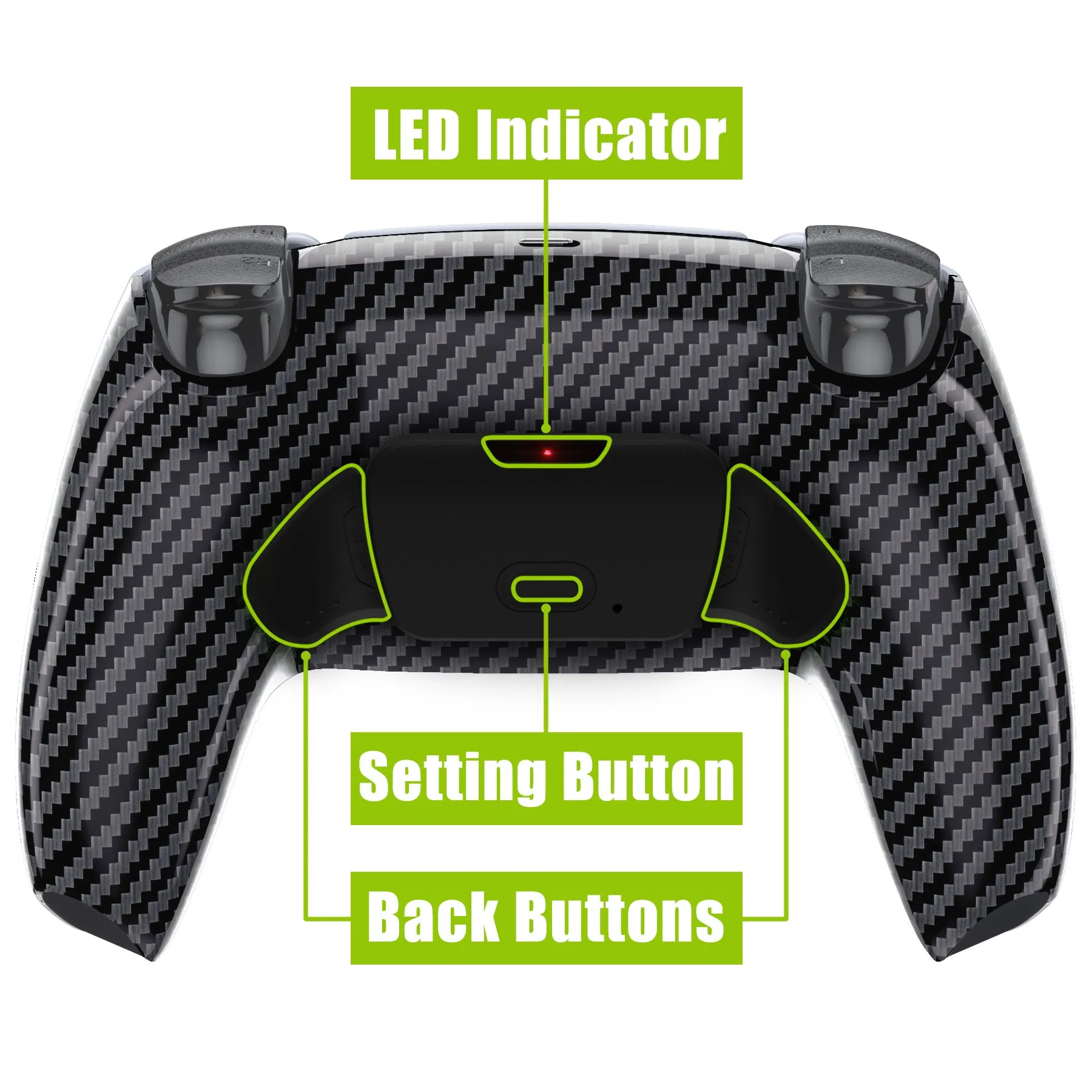 eXtremeRate Remappable Rise 2.0 Remap Kit for PS5 Controller BDM-010/020 - Graphite Carbon Fiber Pattern - XPFS2002G2