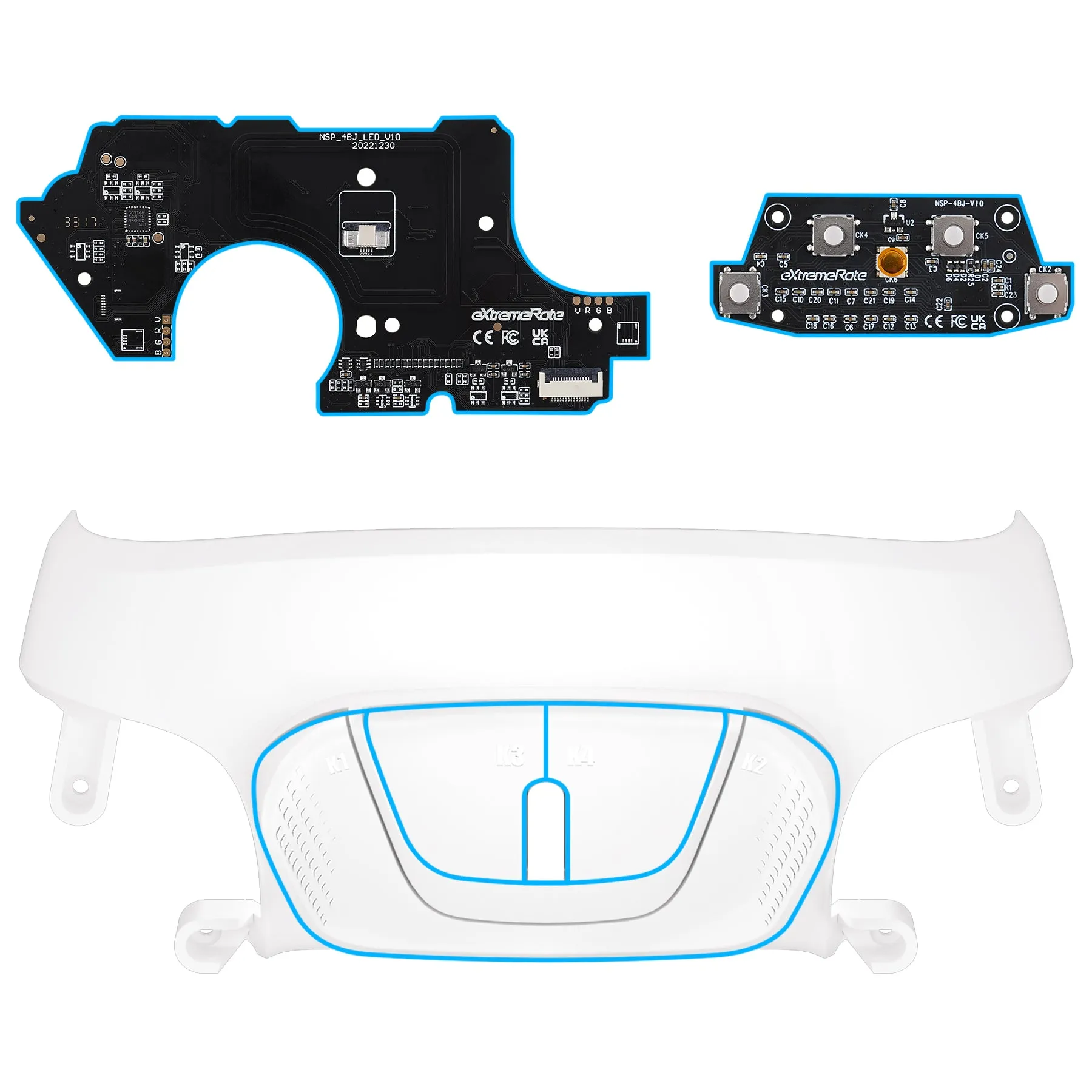 eXtremeRate Remappable RISE4 Remap Kit for Nintendo Switch Pro Controller - White - XGNPP002