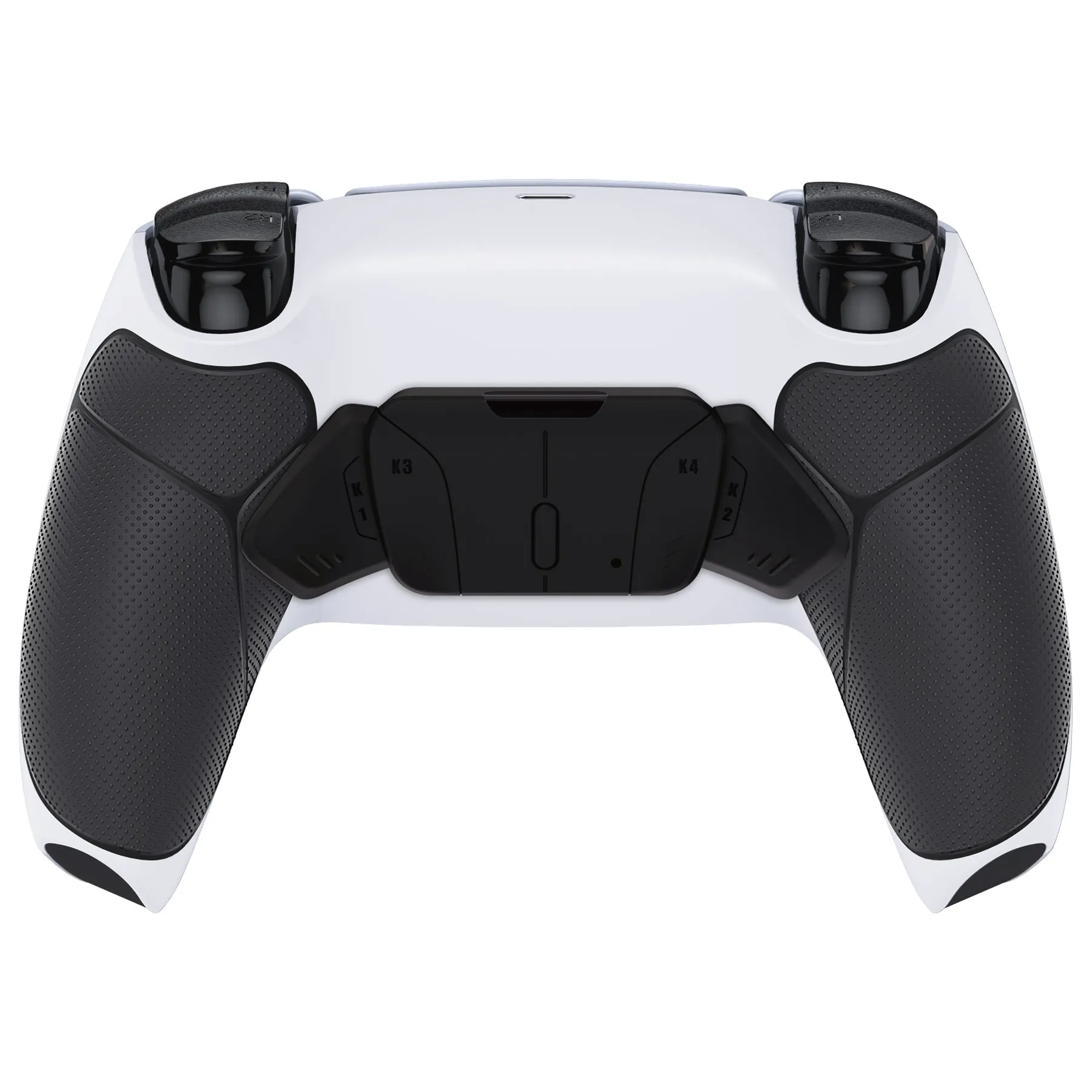 eXtremeRate Remappable RISE4 V3 Remap Kit for PS5 Controller BDM-030/040/050 - Rubberized Black Grips with Black Back Paddles - YPFU6010G4