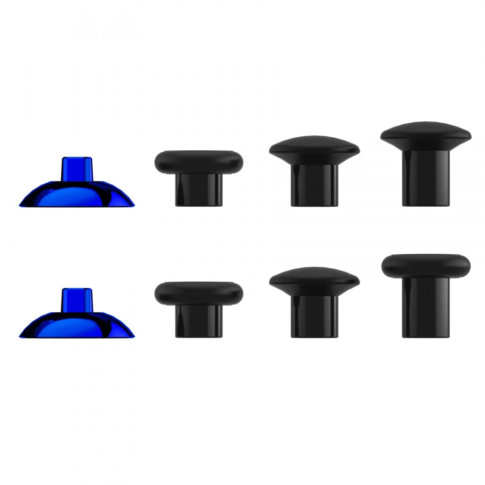 eXtremeRate ThumbsGear Interchangeable Ergonomic Thumbstick for Xbox Series X & S/Xbox One/Xbox One Elite/Xbox One S & X Controller with 3 Height Domed and Concave Grips Adjustable Joystick - Chrome Glossy Blue - XOJ2110