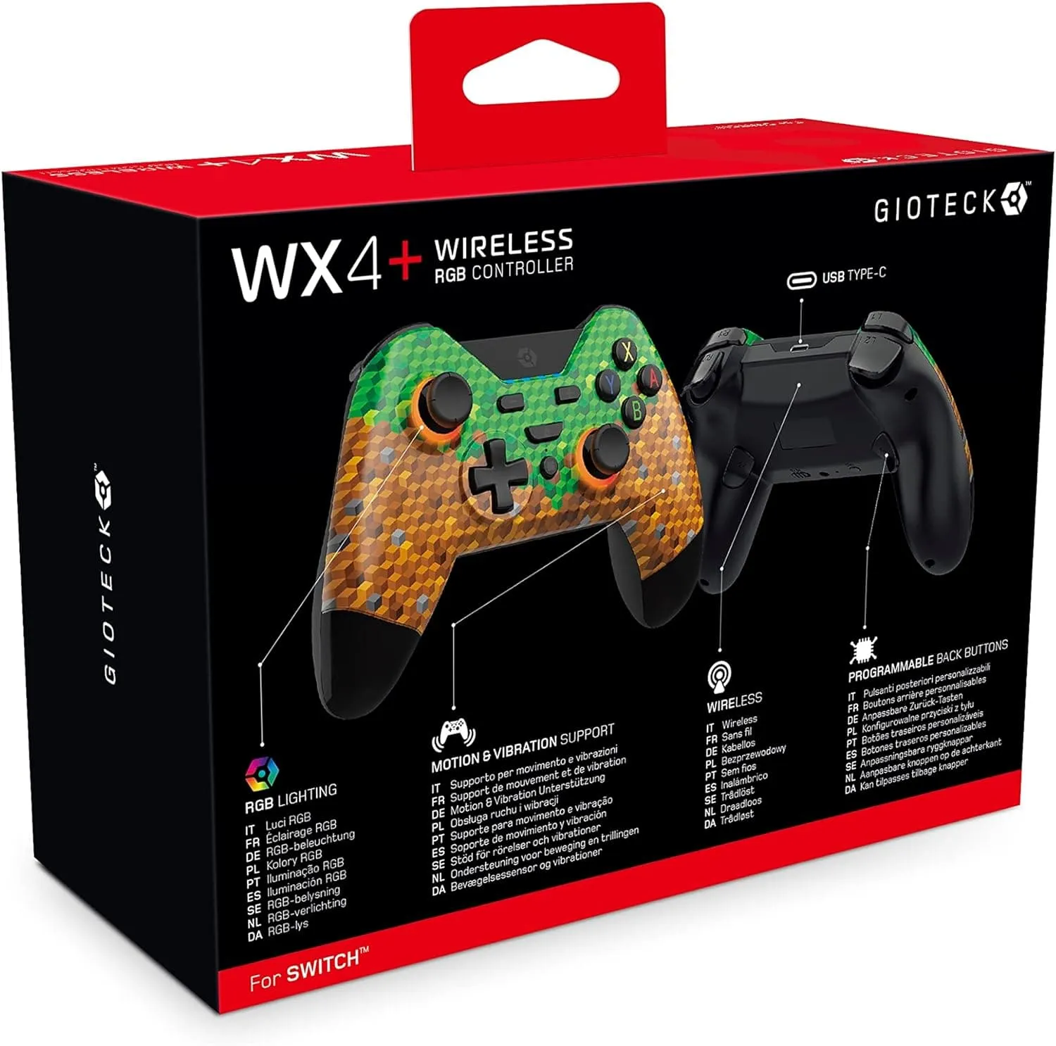 Gioteck WX4  Wireless RGB Controller for Nintendo Switch – Multicoloured