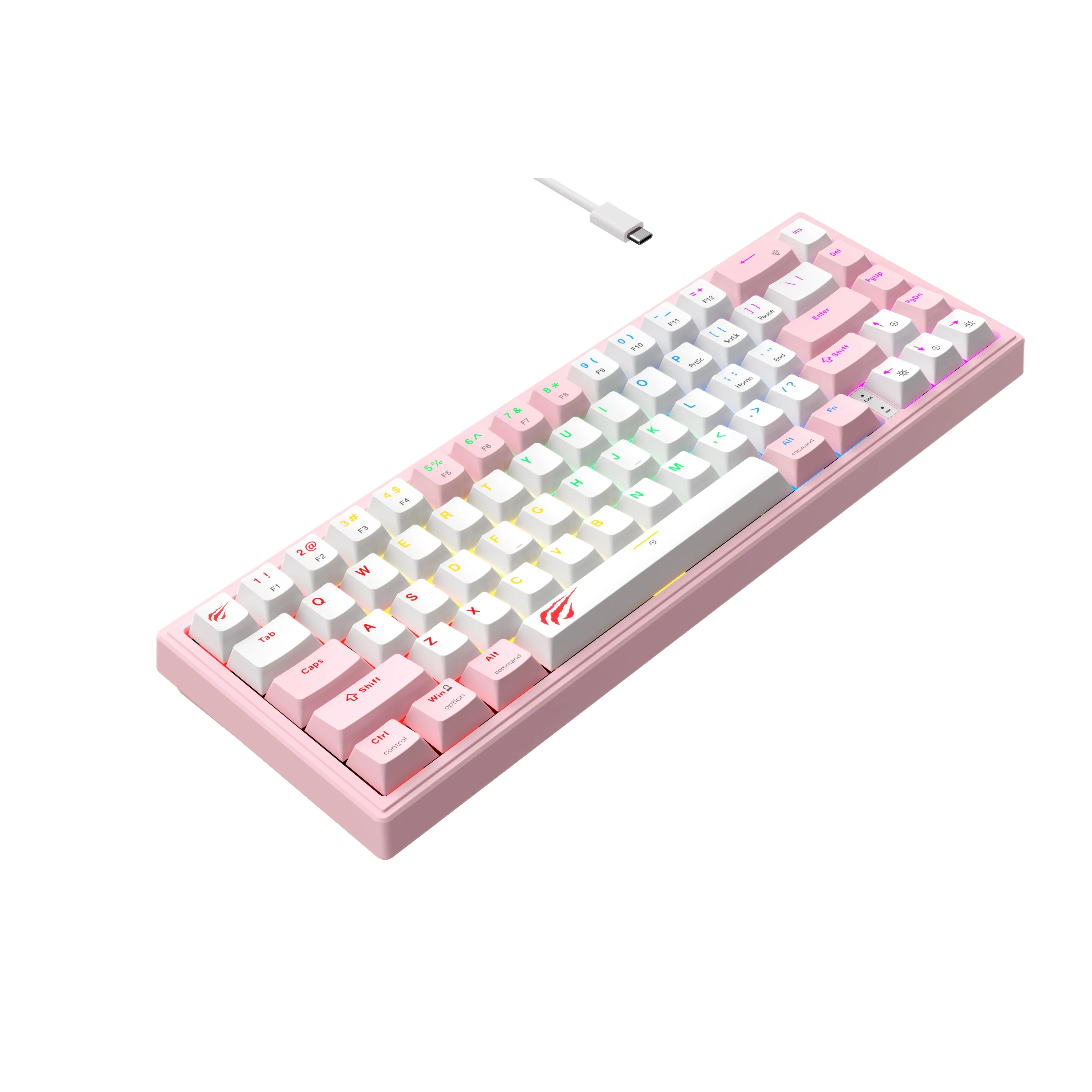 HAVIT KB874L Pink 75% Compact Mechanical Keyboard