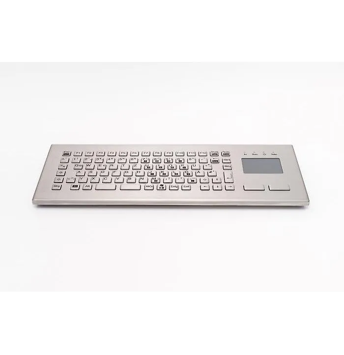 InduKey TKV-084-FIT-TOUCH-IP65-MGEH Compact Stainless Steel Keyboard with Integrated Touchpad