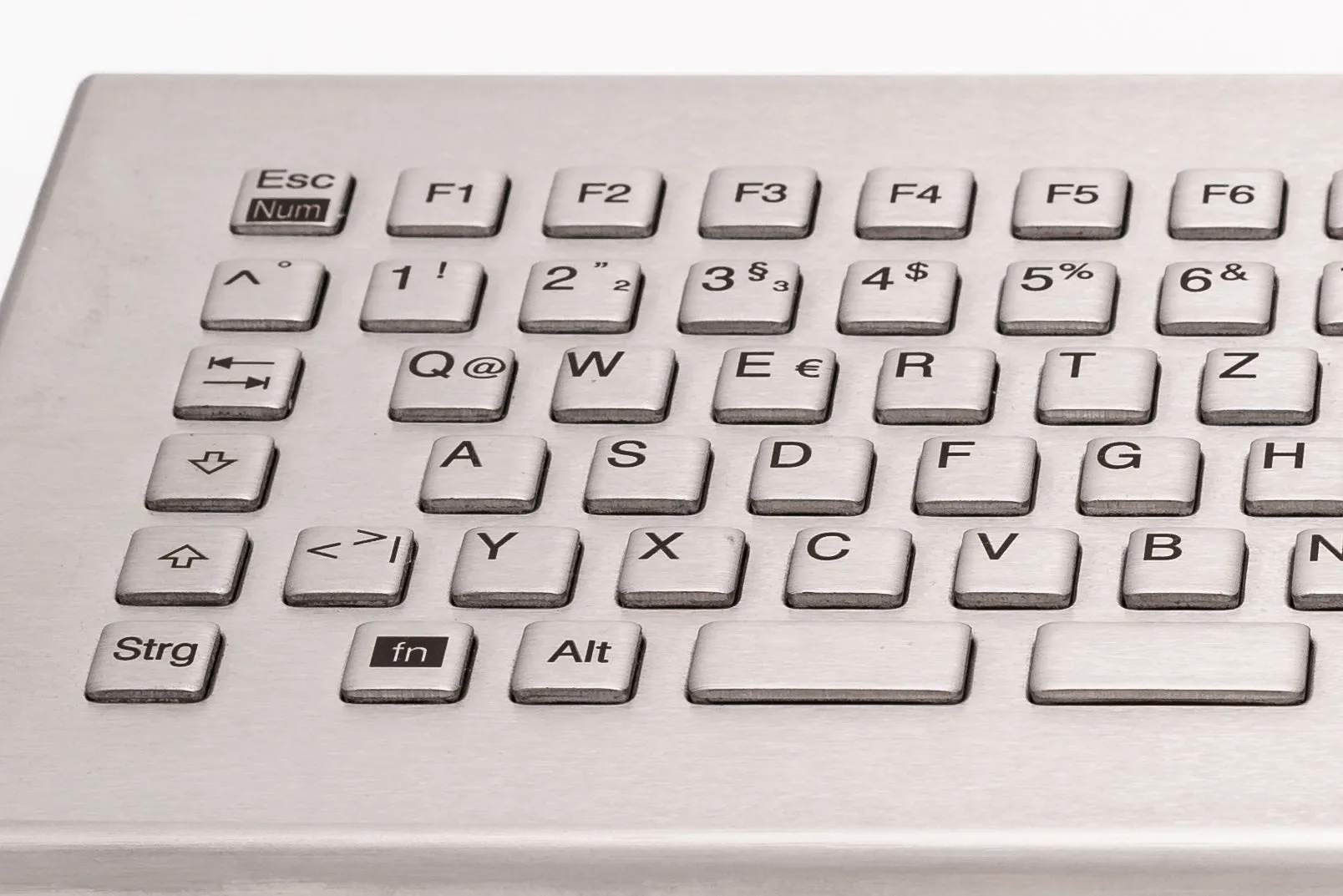 InduKey TKV-084-FIT-TOUCH-IP65-MGEH Compact Stainless Steel Keyboard with Integrated Touchpad