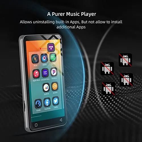 Innioasis MP3 Player with Bluetooth and WiFi, 4" Full Touch Screen MP4 MP3 Player with Spotify, Android Streaming Music Player with Pandora, Portable HiFi Sound Walkman Digital Audio Player with Speaker (White)