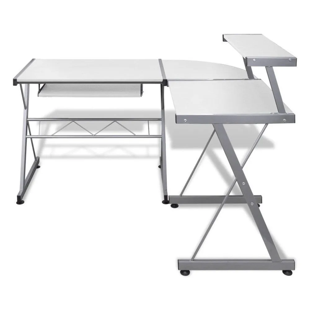L-Shape Keyboard Tray Shelf Computer Desk White - Artiss