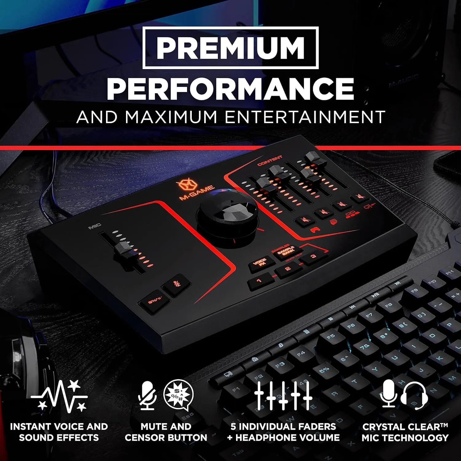 M-Game Solo USB Audio Interface Mixer for Streaming and Gaming  (Refurbished)