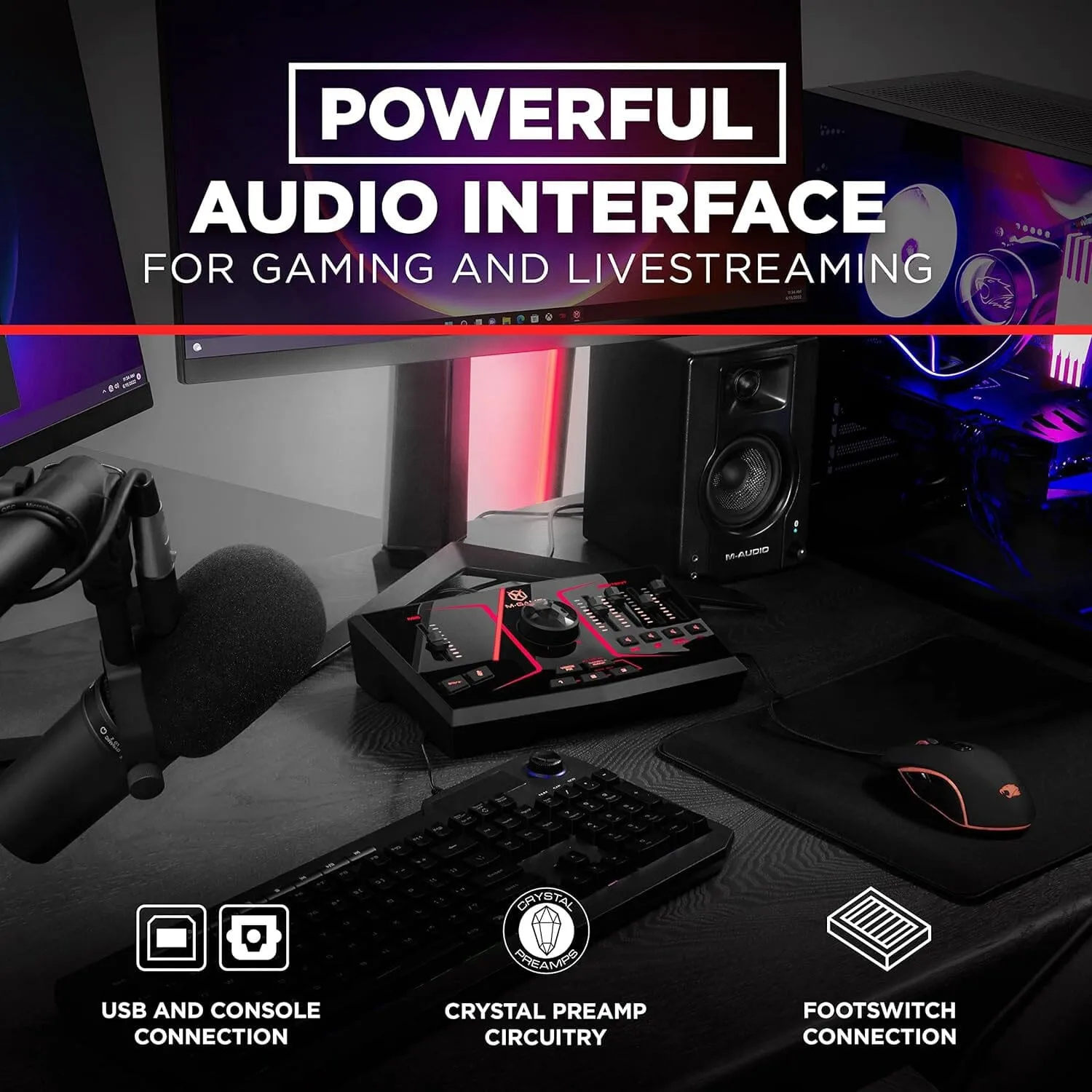 M-Game Solo USB Audio Interface Mixer for Streaming and Gaming  (Refurbished)