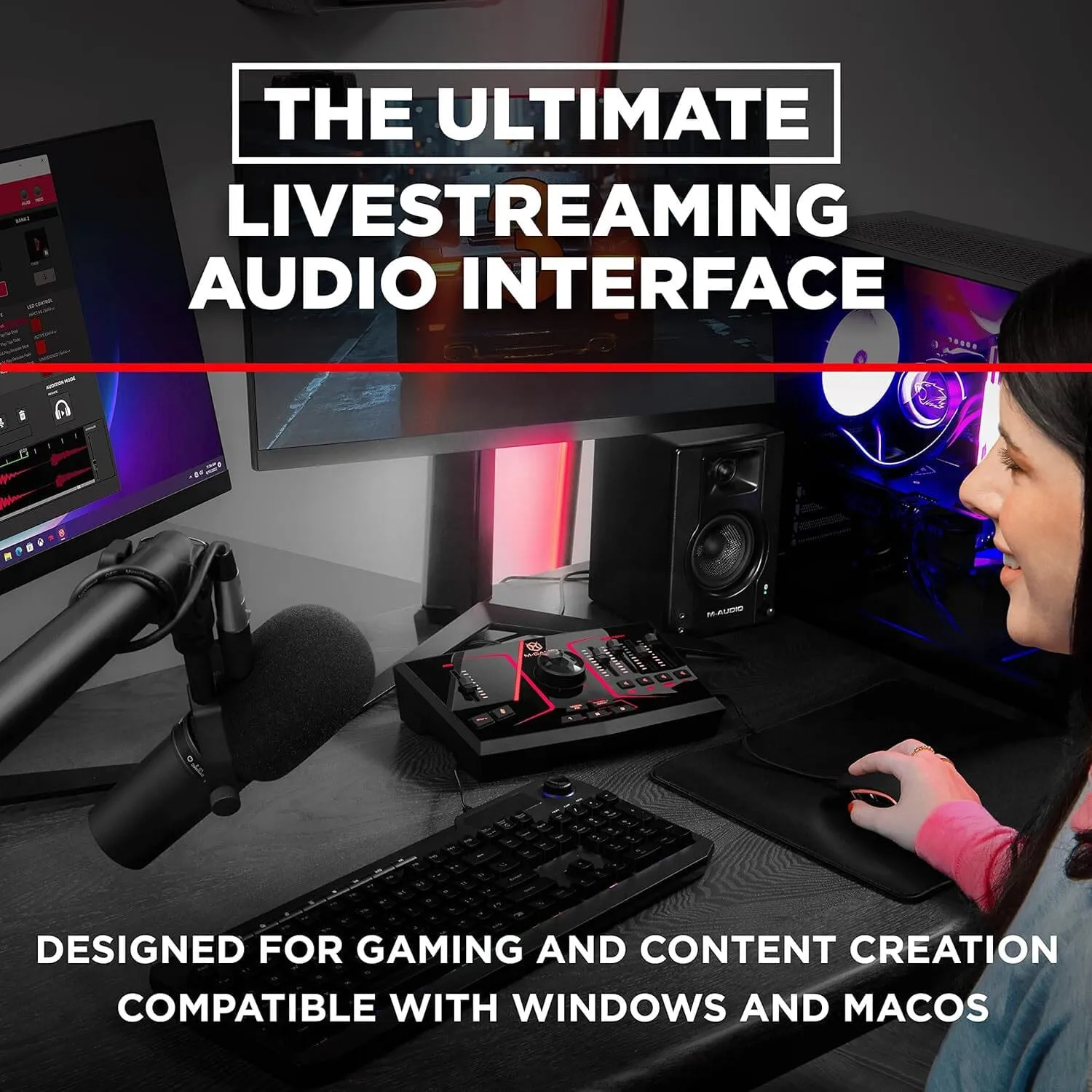 M-Game Solo USB Audio Interface Mixer for Streaming and Gaming  (Refurbished)
