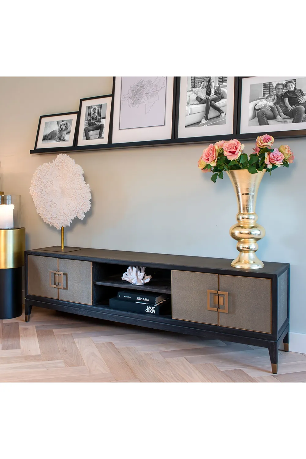 Modern Leather TV Unit | OROA Bloomingville