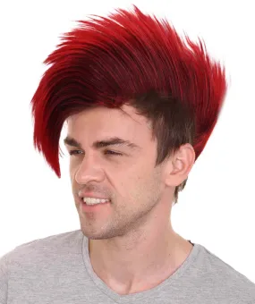 Mohawk Wig | Red & Black Cosplay Halloween Wig ACCESSORIES