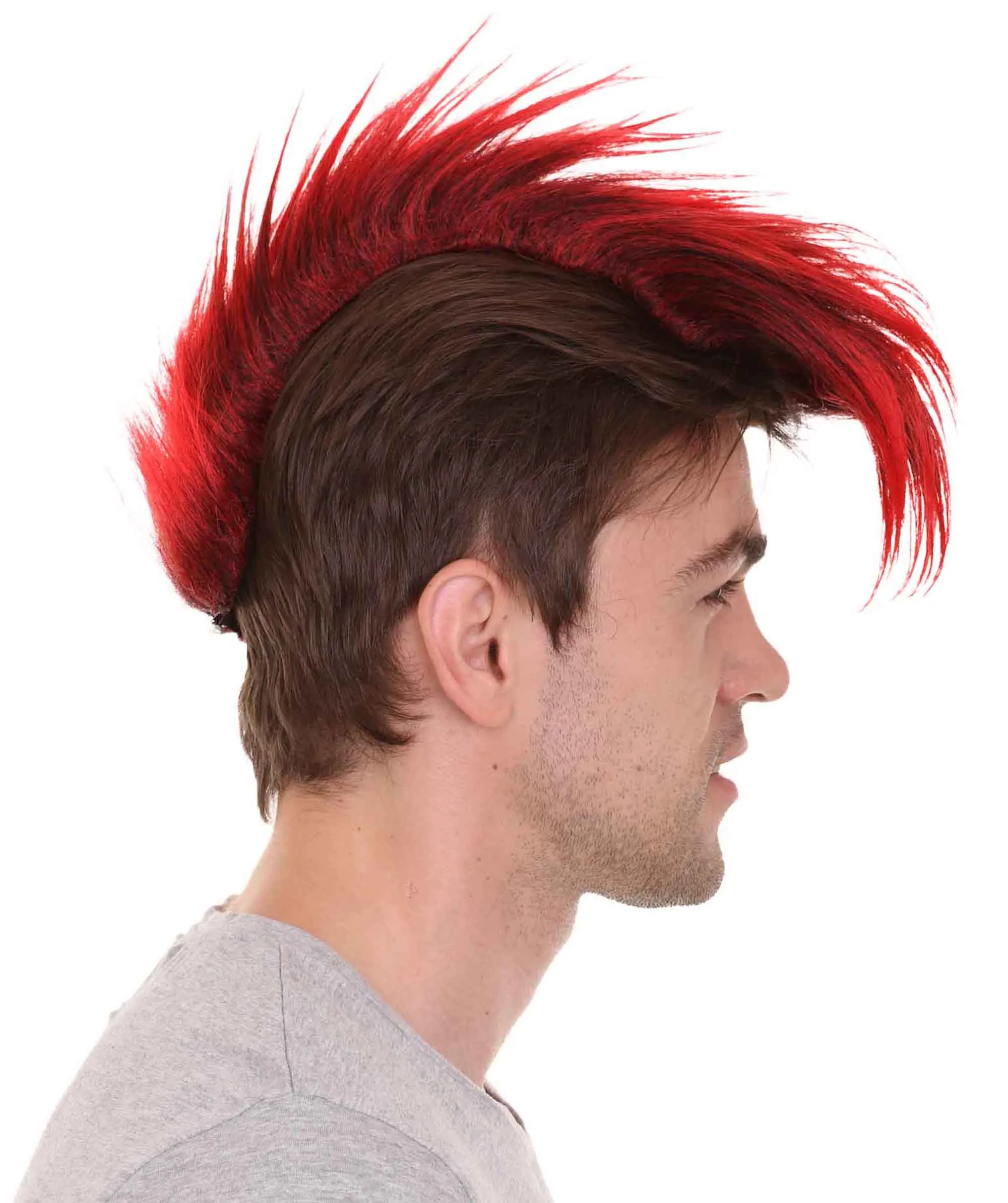 Mohawk Wig | Red & Black Cosplay Halloween Wig ACCESSORIES