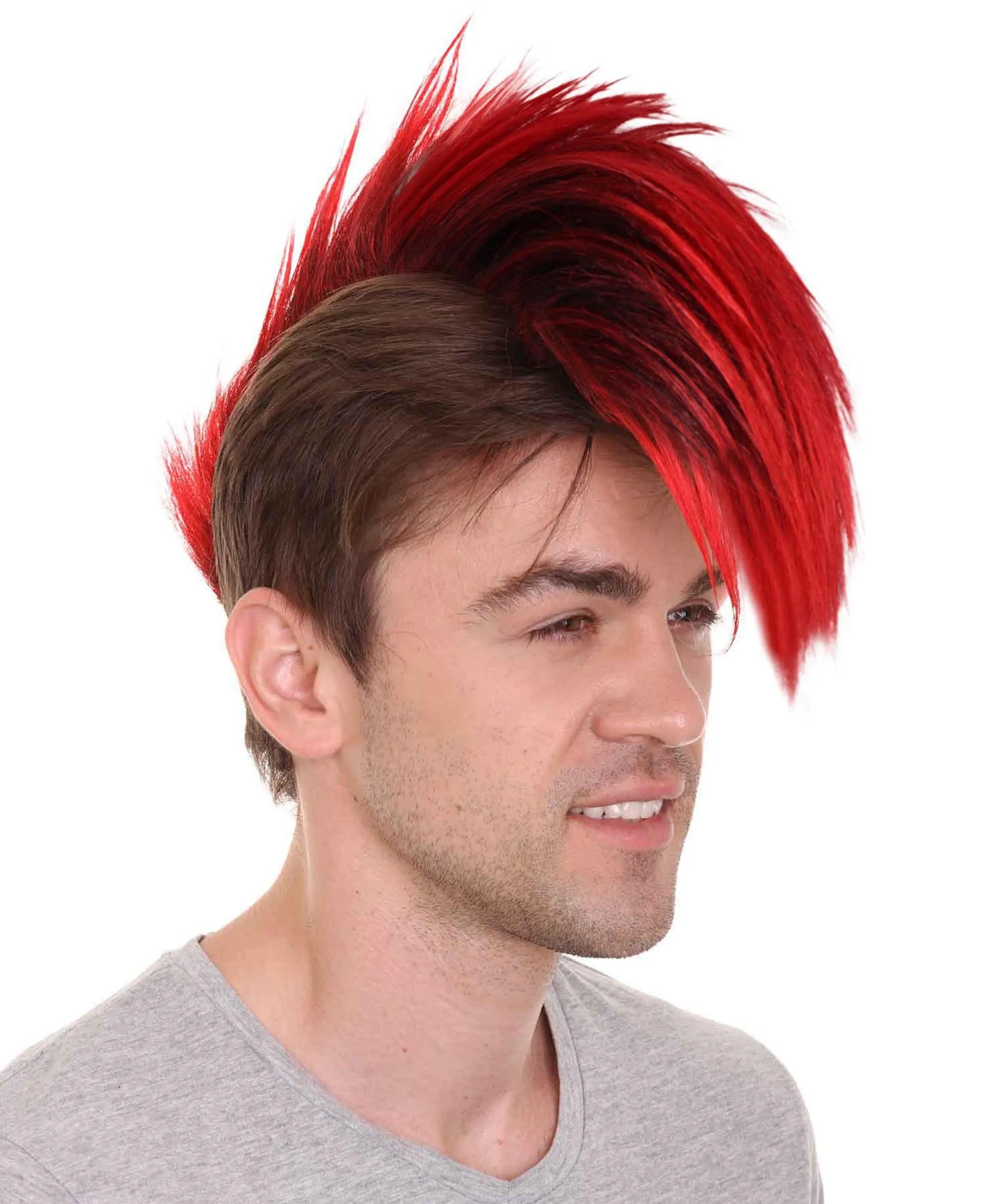 Mohawk Wig | Red & Black Cosplay Halloween Wig ACCESSORIES