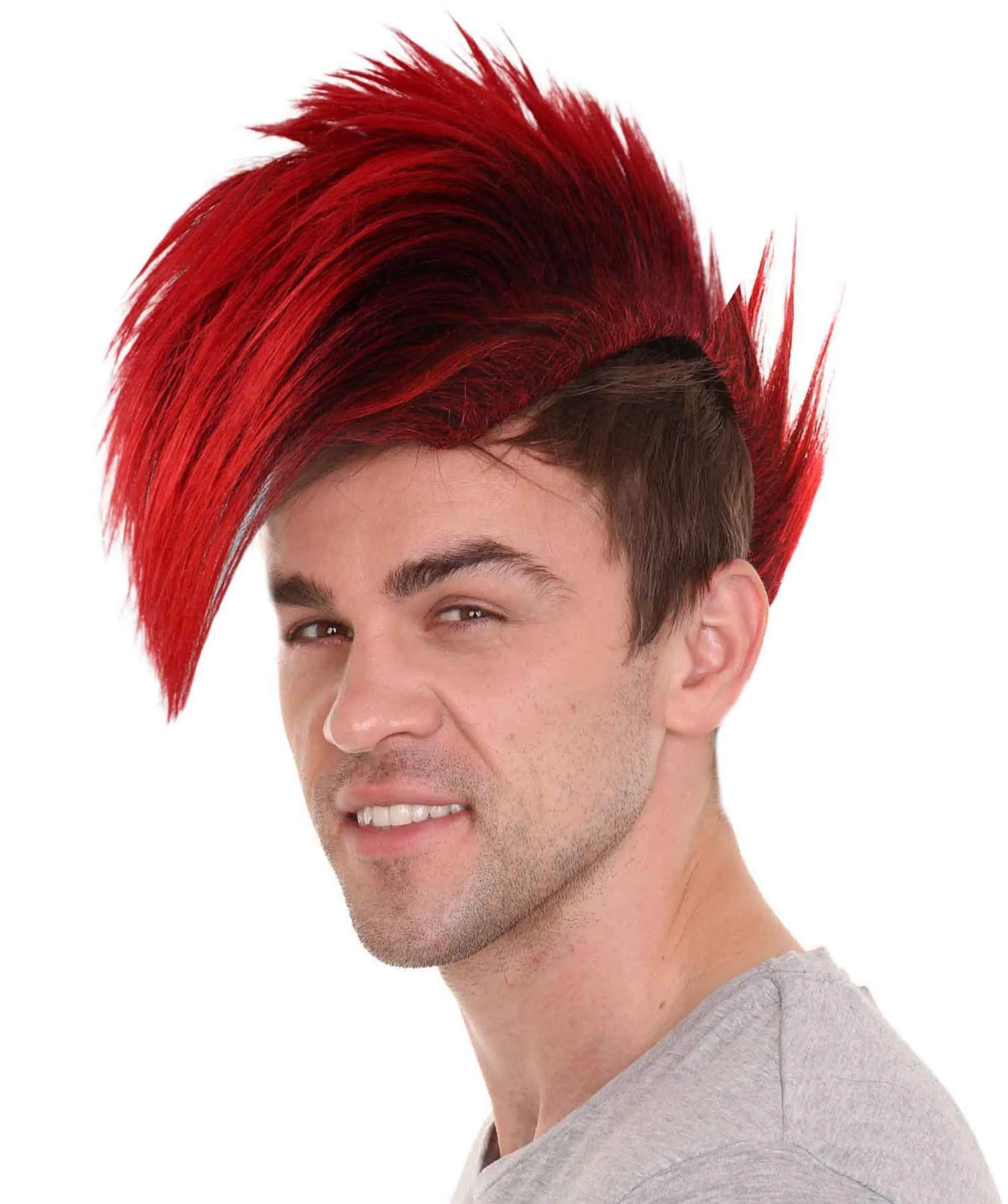 Mohawk Wig | Red & Black Cosplay Halloween Wig ACCESSORIES