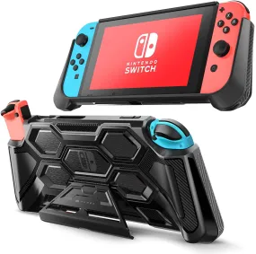 Mumba Protective Case for Nintendo Switch, [Battle Series] Heavy Duty Grip Cover for Nintendo Switch Console with Comfort Padded Hand Grips and Kickst