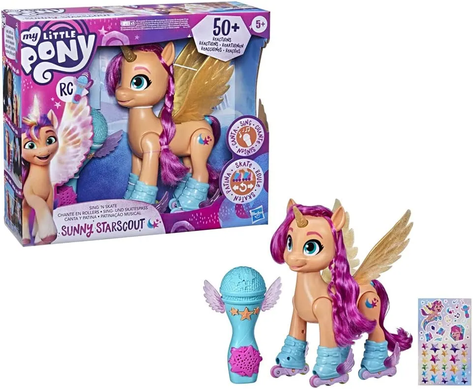 New in package! Hasbro My Little Pony: A New Generation Movie Sing 'N Skate Sunny Starscout - Interactive 9-Inch Remote Control Toy with 50 Reactions, Lights