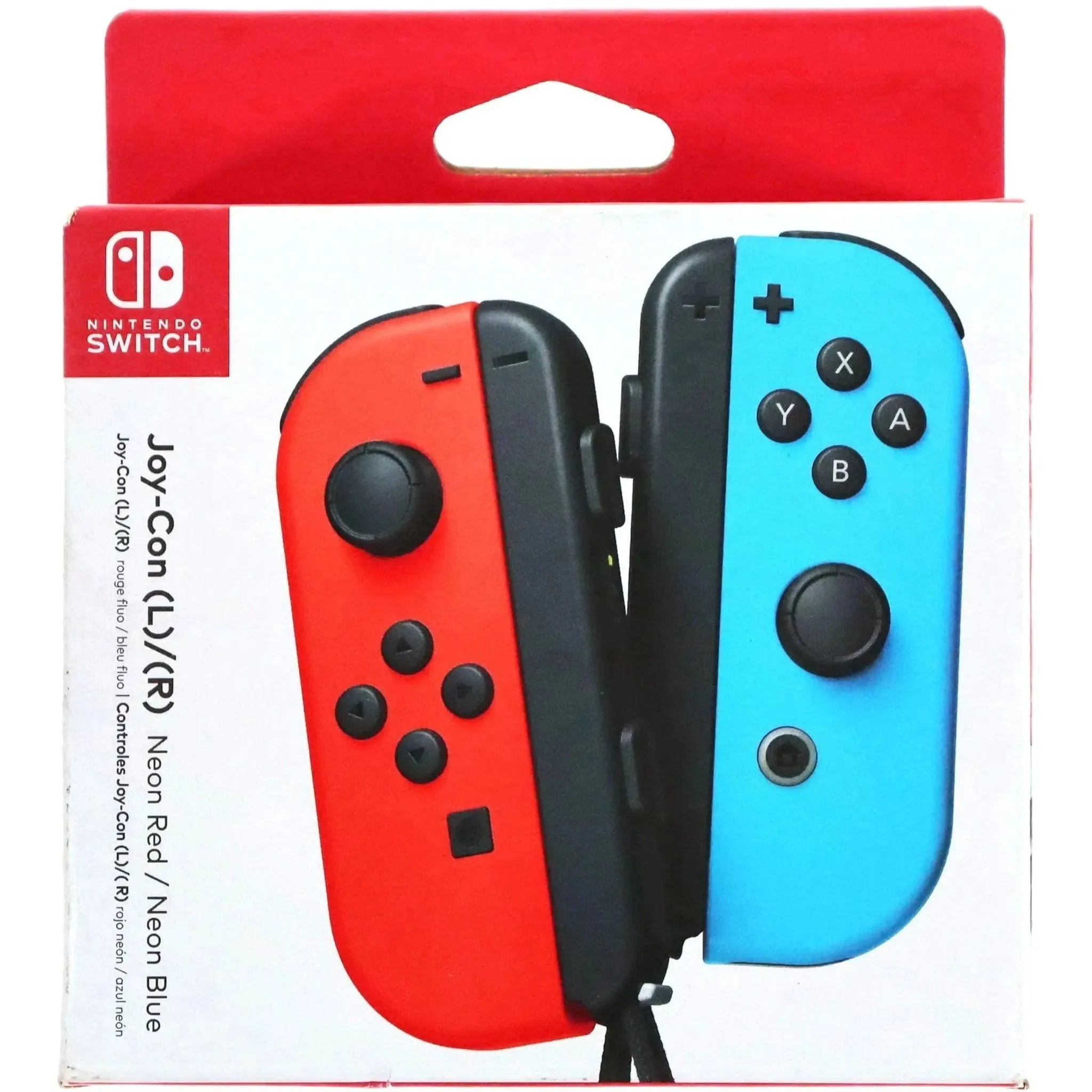 Nintendo Switch Joy-Con (Neon Red/Neon Blue Version) - Official Nintendo Branded Controller