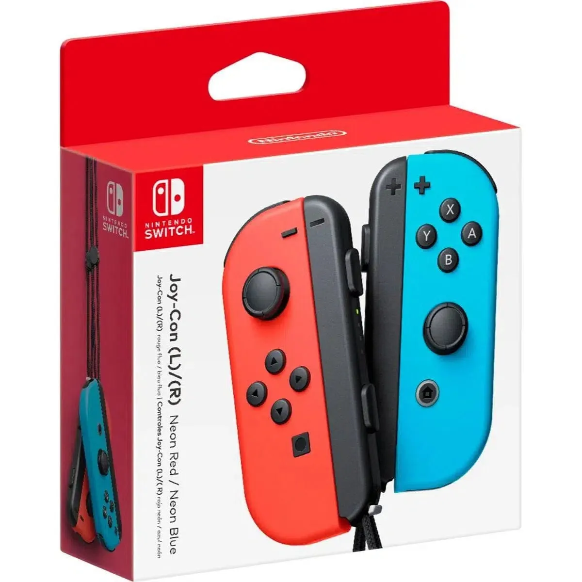 Nintendo Switch Joy-Con (Neon Red/Neon Blue Version) - Official Nintendo Branded Controller