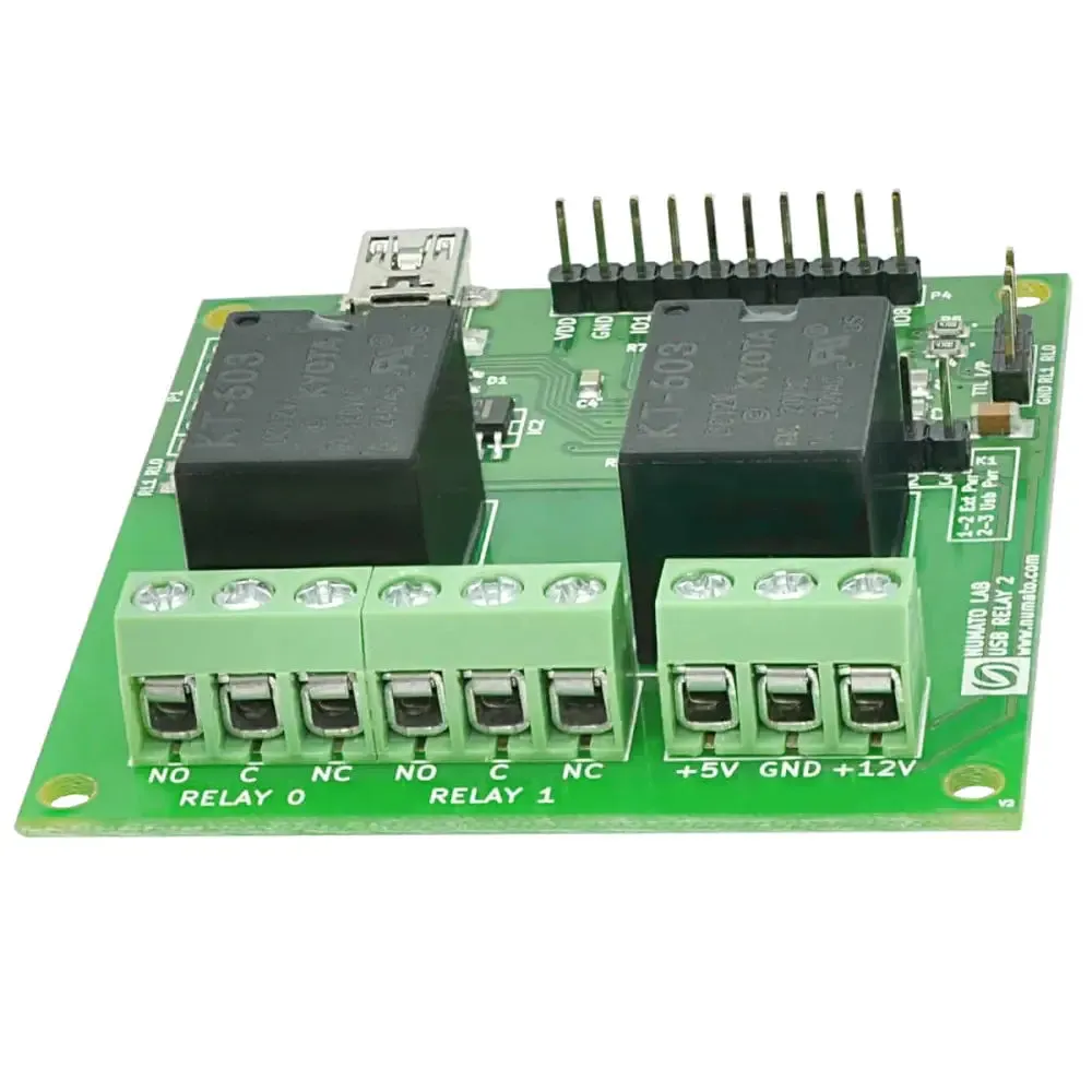 Numato 2-channel USB Relay Module w/ External Power Supply