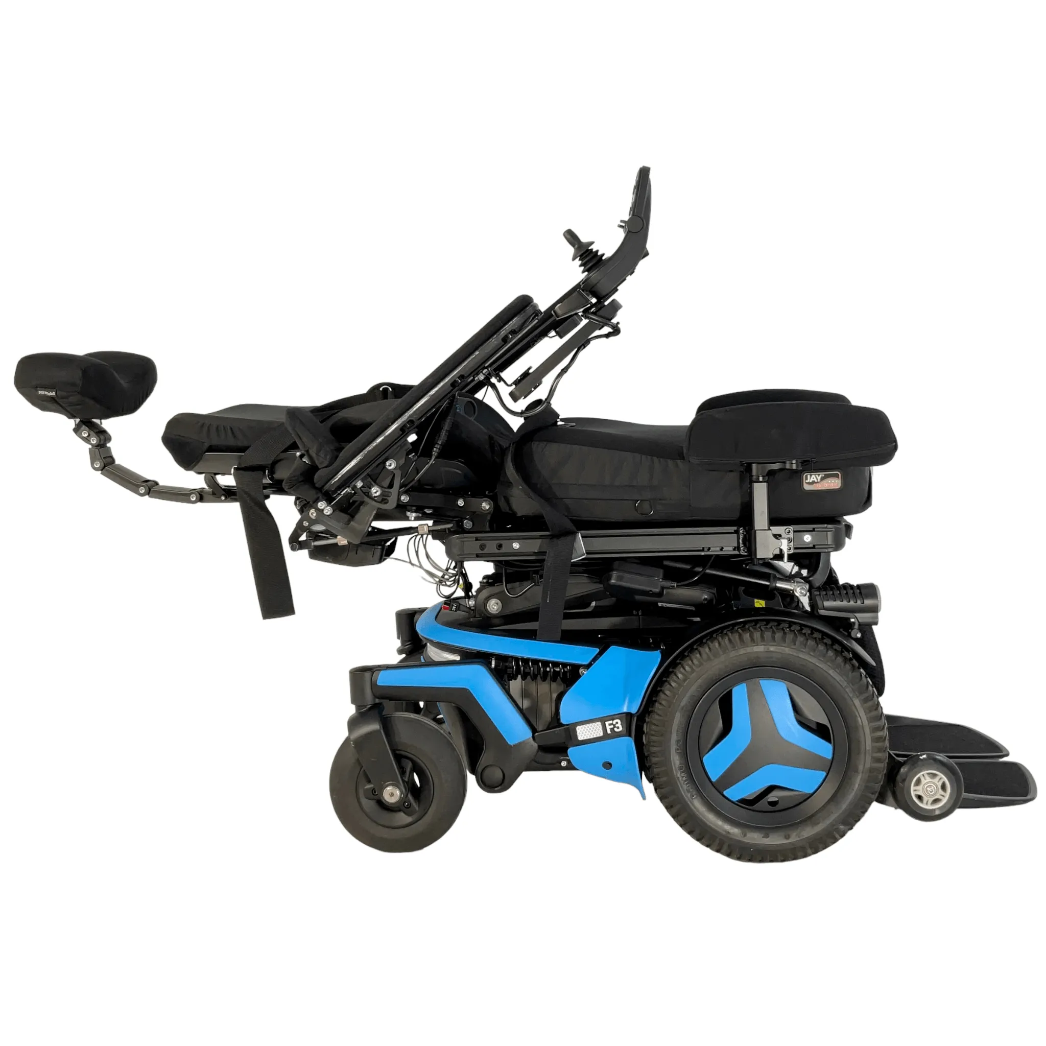 Permobil F3 Electric Wheelchair | 17 x 20 Seat | Seat Elevate, Tilt, Recline & Power Legs | Lighting Kit