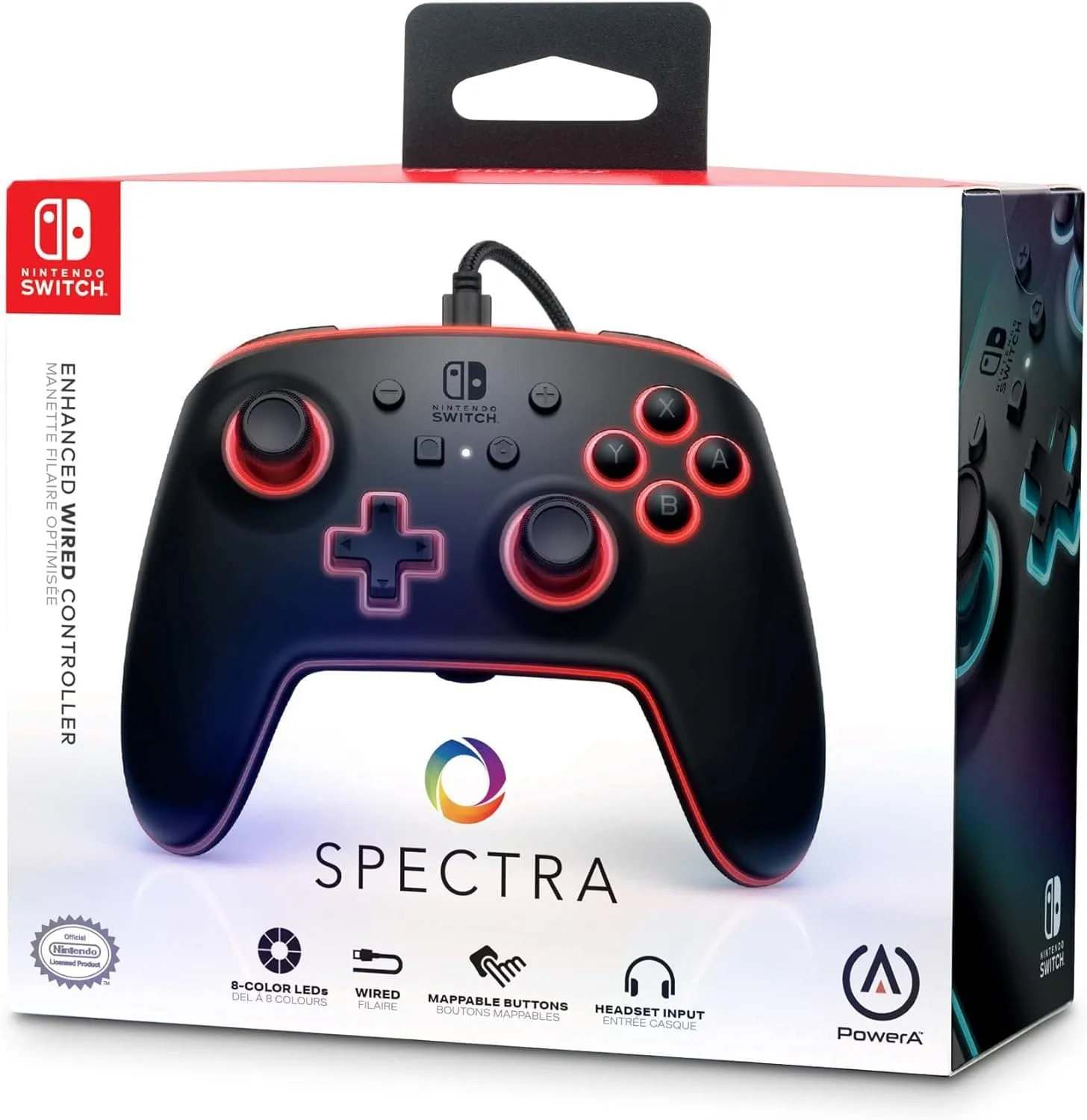 PowerA Spectra Enhanced Wired Controller for Nintendo Switch, Light-Up, Officially Licensed Gamepad
