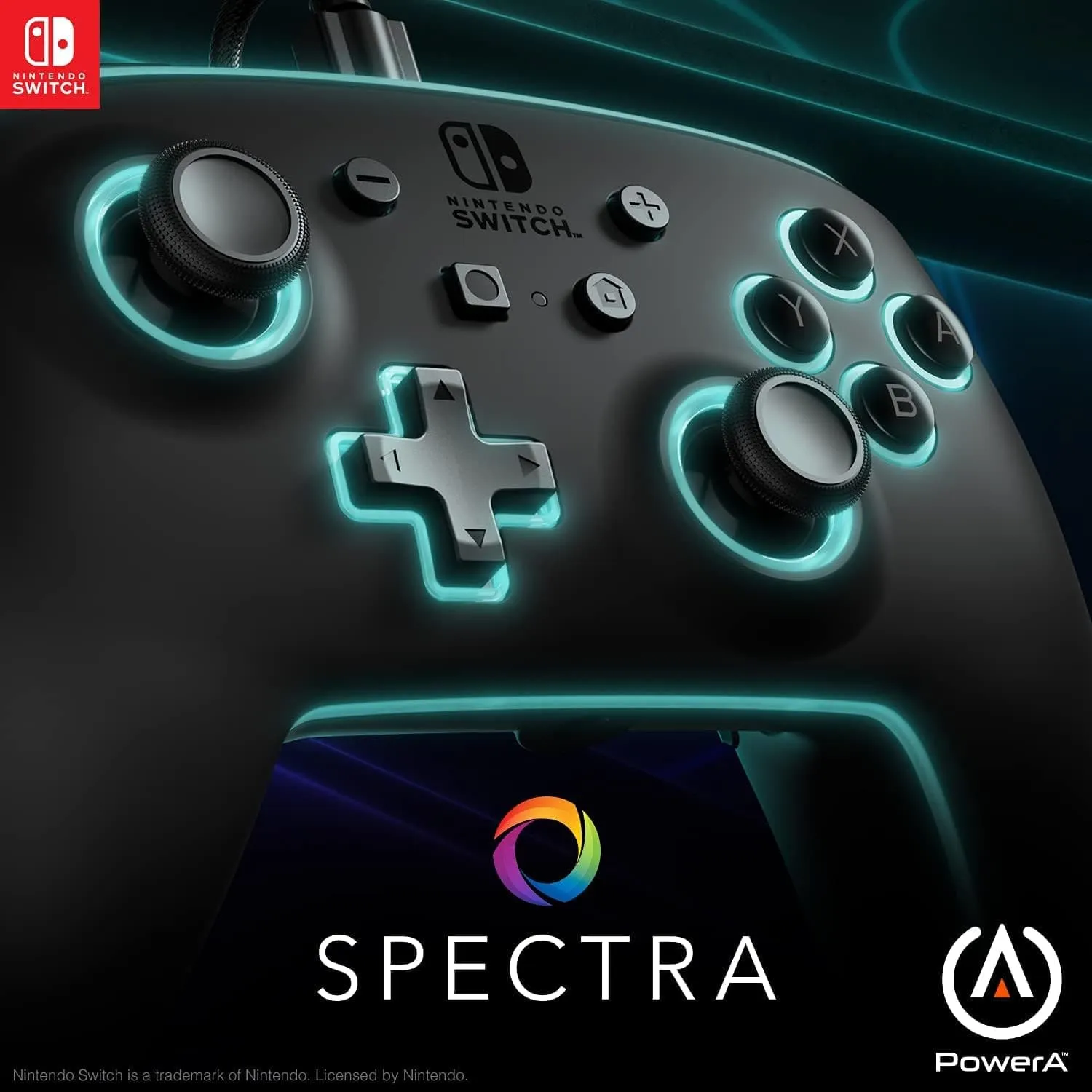 PowerA Spectra Enhanced Wired Controller for Nintendo Switch, Light-Up, Officially Licensed Gamepad