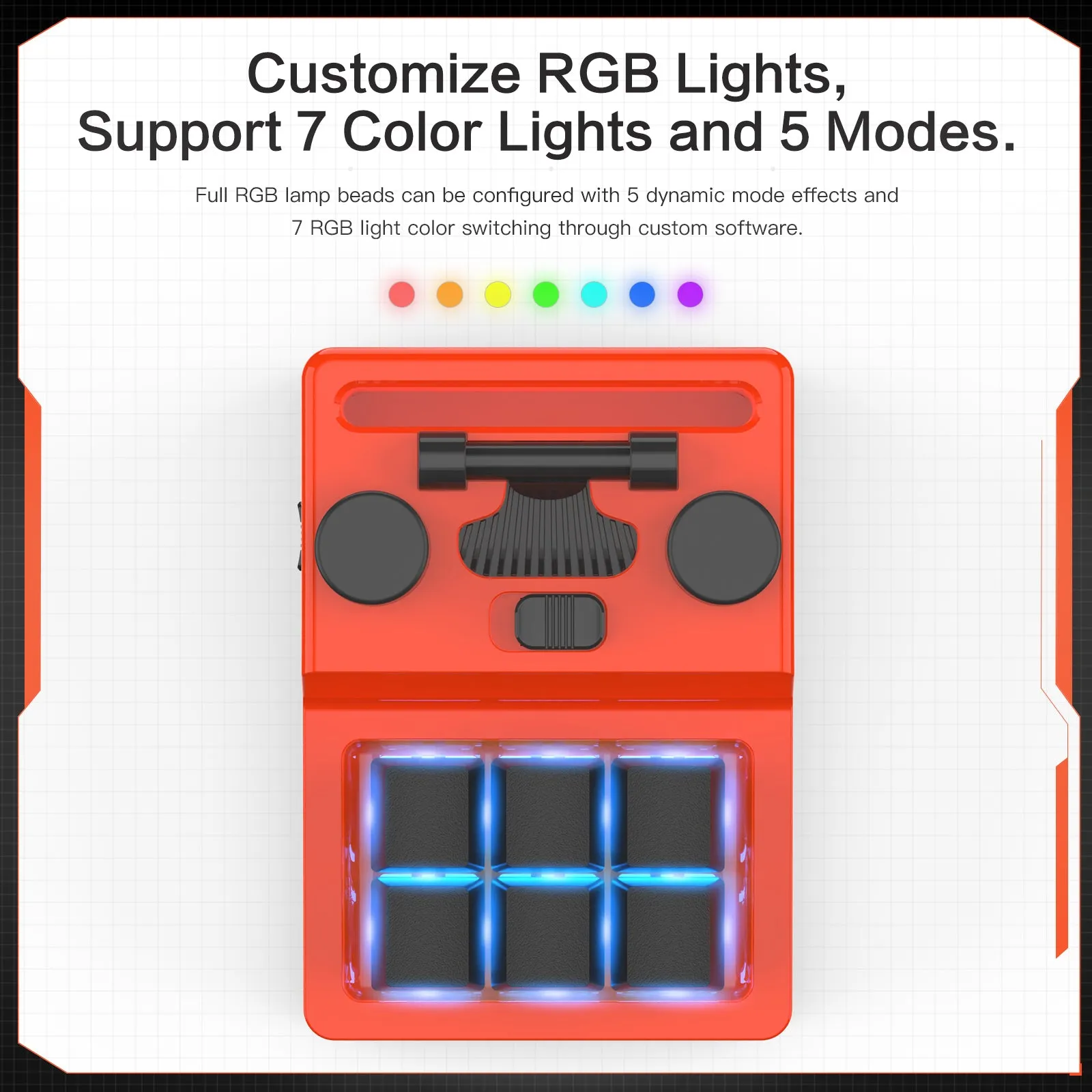 Programming Macro Keyboard, BT5.0/2.4G/USB-C, Double Knob, Hotswap Red Switch, RGB Backlit, Gaming/Photoshop
