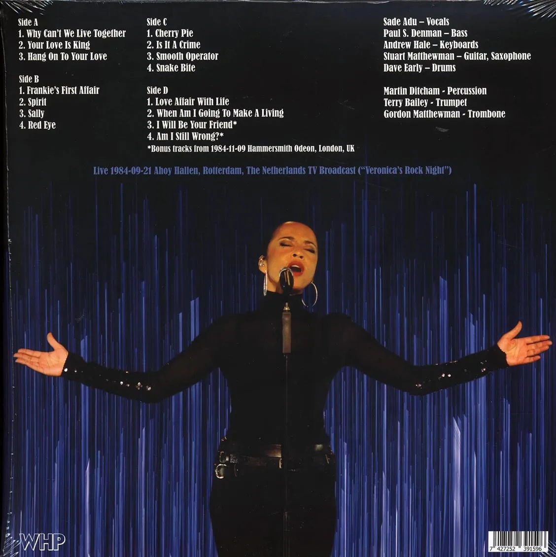 Sade "Live 1984-09-21 Ahoy Hallen, Rotterdam" 2xLP