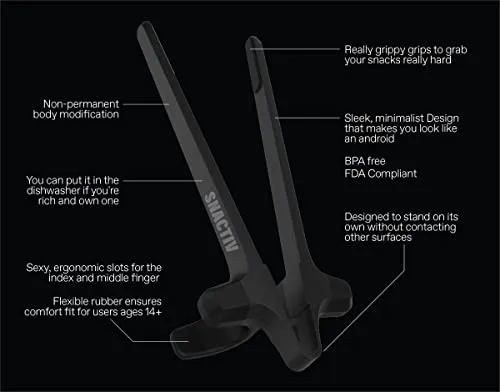SNACTIV PRO Finger Chopsticks for Gamers - As Seen on Shark Tank! The Official Snacking Tool of the Future - Enjoy Snacks and Chips with Ease - Innovative Gaming Snacking Solution - Snack Chopsticks
