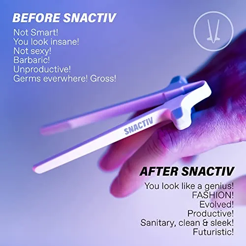 SNACTIV PRO Finger Chopsticks for Gamers - As Seen on Shark Tank! The Official Snacking Tool of the Future - Enjoy Snacks and Chips with Ease - Innovative Gaming Snacking Solution - Snack Chopsticks