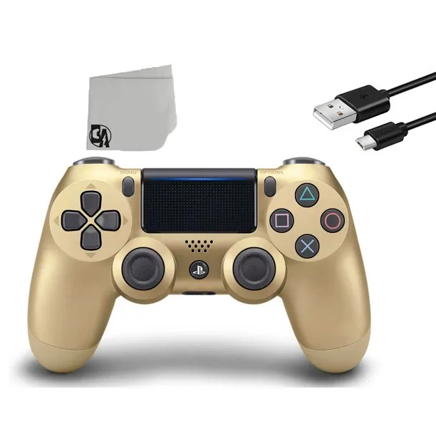 Sony PS4 DualShock 4 Navy Wireless Controller with Charging Cable BOLT AXTION Bundle Like New