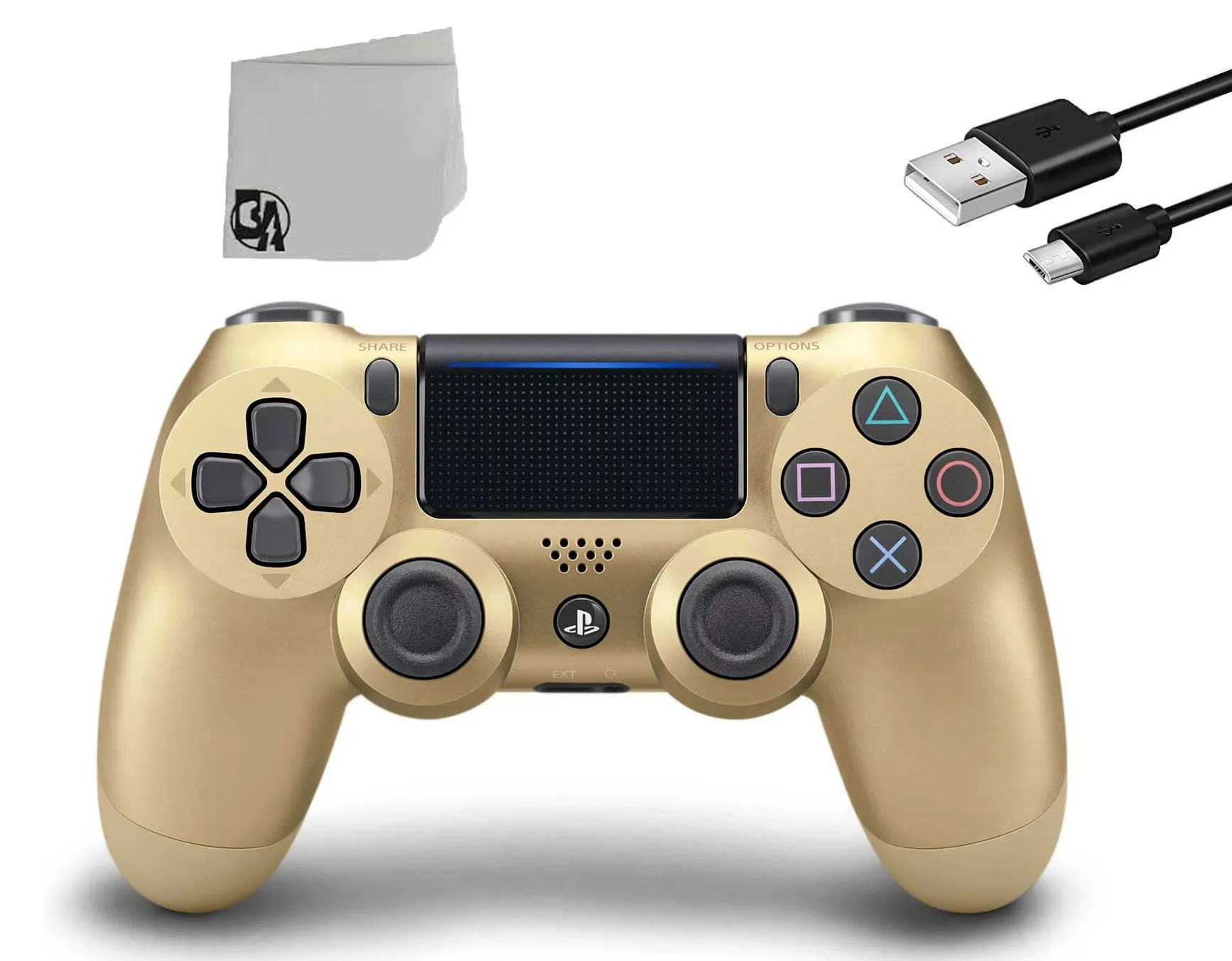 Sony PS4 DualShock 4 Wireless Controller with Charging Cable BOLT AXTION Bundle Used
